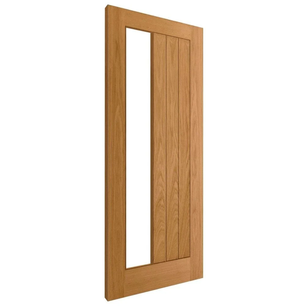 Oak Internal Fully Finished Farley 1 Light Clear Offset Glass Made-to-Measure FD30 Fire Door (122643) - Image 2