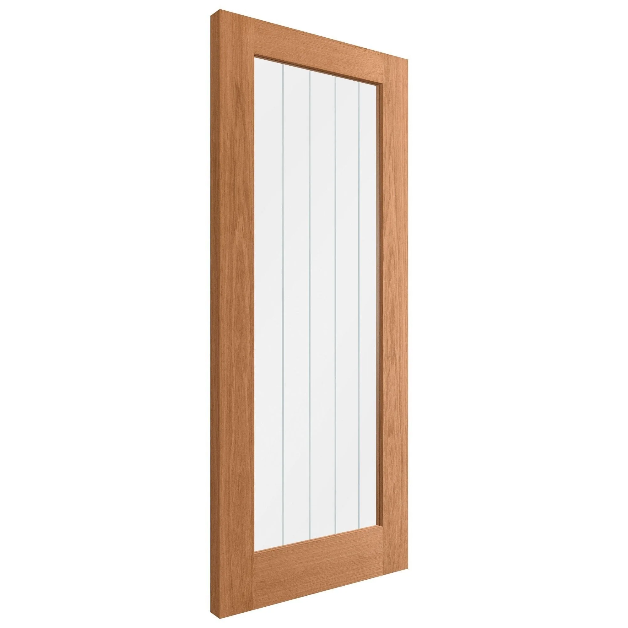 Oak Internal Fully Finished Farley 1 Light Obscure Lined Clear Glass Made-to-Measure Door (120481) - Image 2