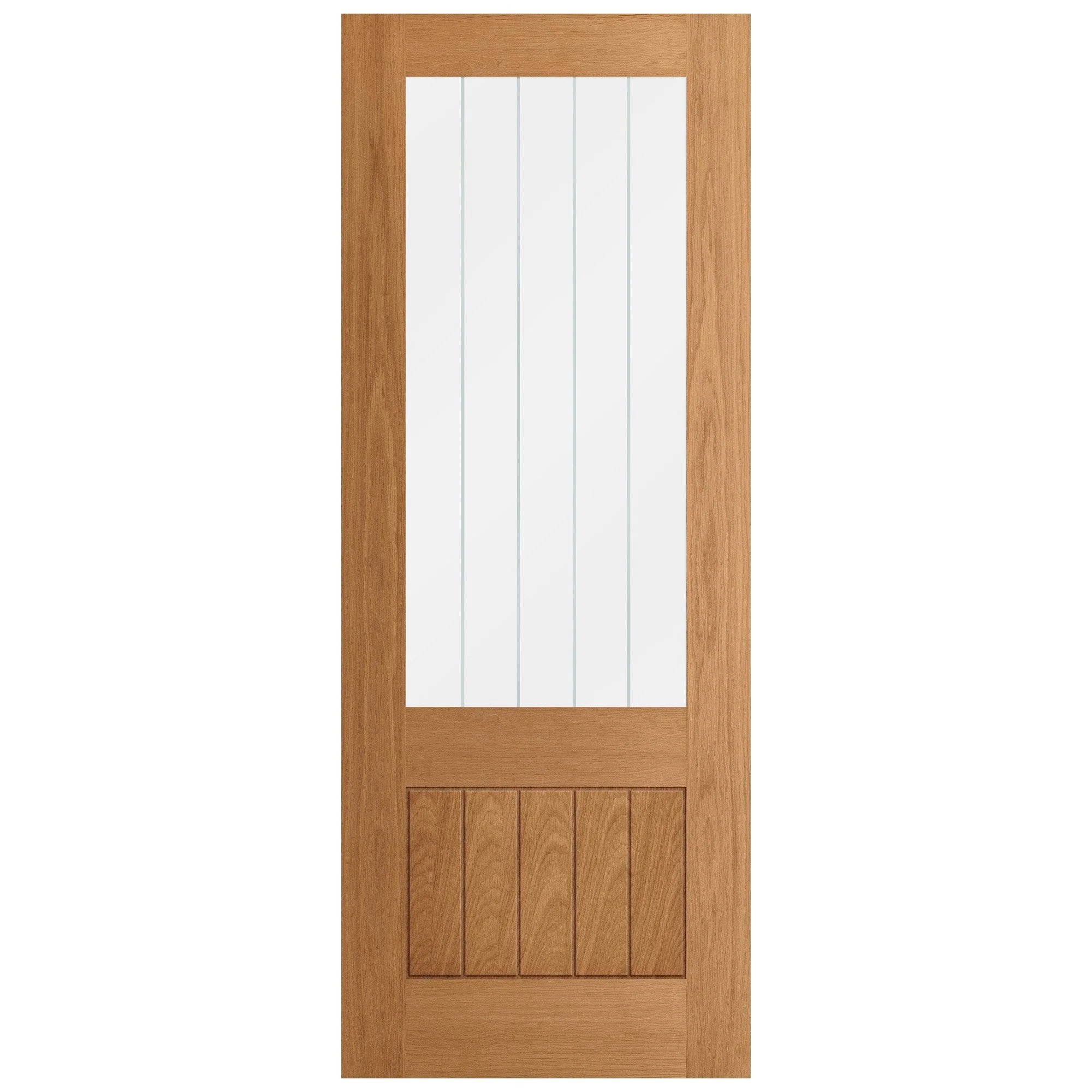 Oak Internal Fully Finished Farley 1 Panel 1 Light Obscure Glass Made-to-Measure Door (121929) - Image 3