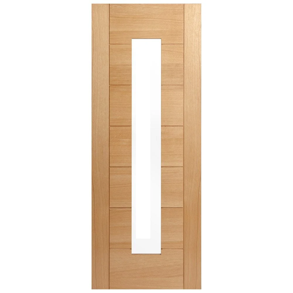 Oak Internal Fully Finished Pedrena 1 Light Clear Glass Door - Image 3