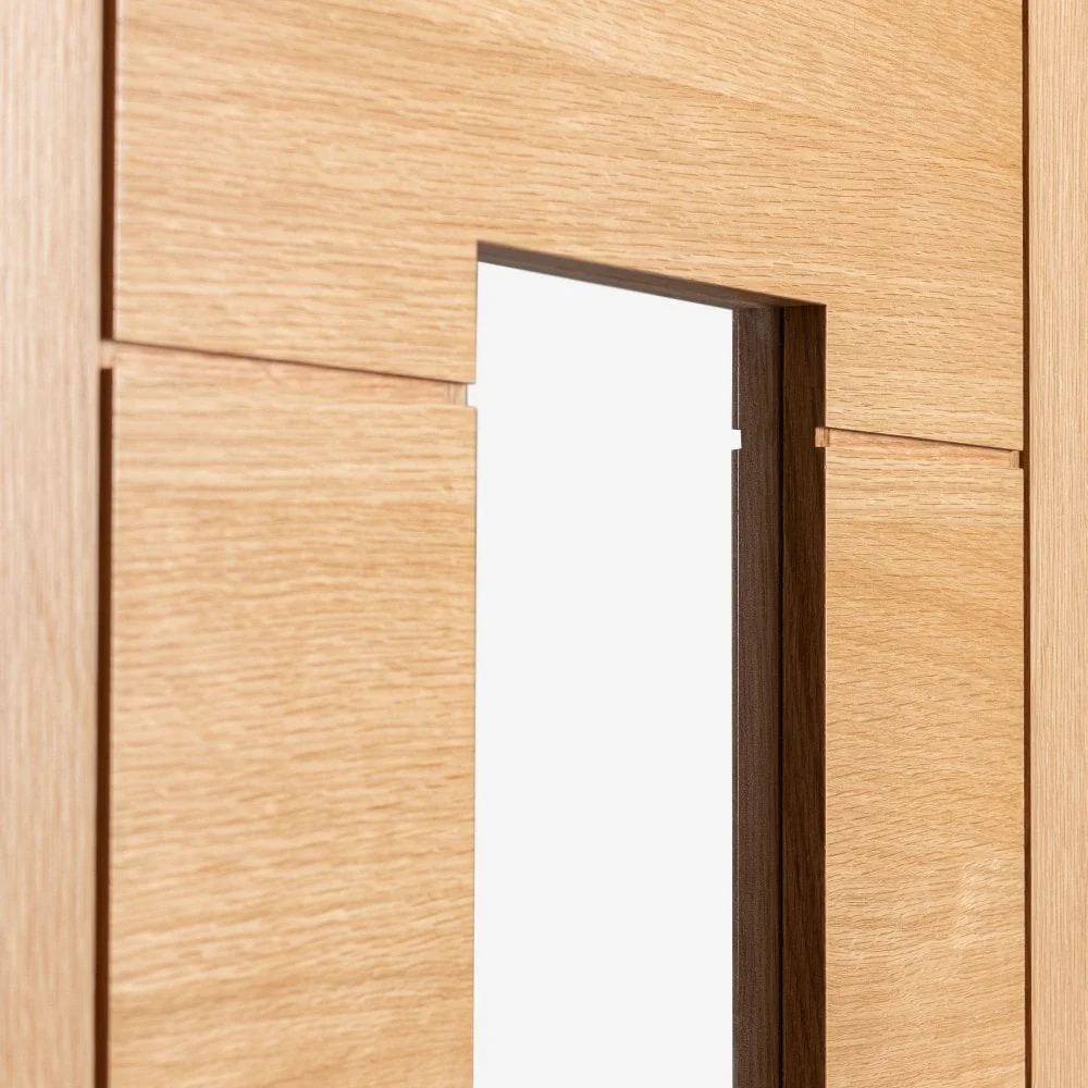 Oak Internal Fully Finished Pedrena 1 Light Clear Glass Door - Image 4