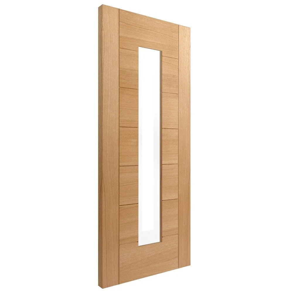 Oak Internal Fully Finished Pedrena 1 Light Obscure Glass Made-to-Measure Door (121930) - Image 2