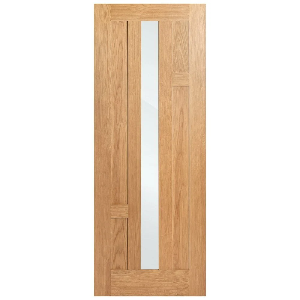 Oak Internal Fully Finished Stamford 4 Panel 1 Light Clear Glass Made-to-Measure Door (120486) - Image 3