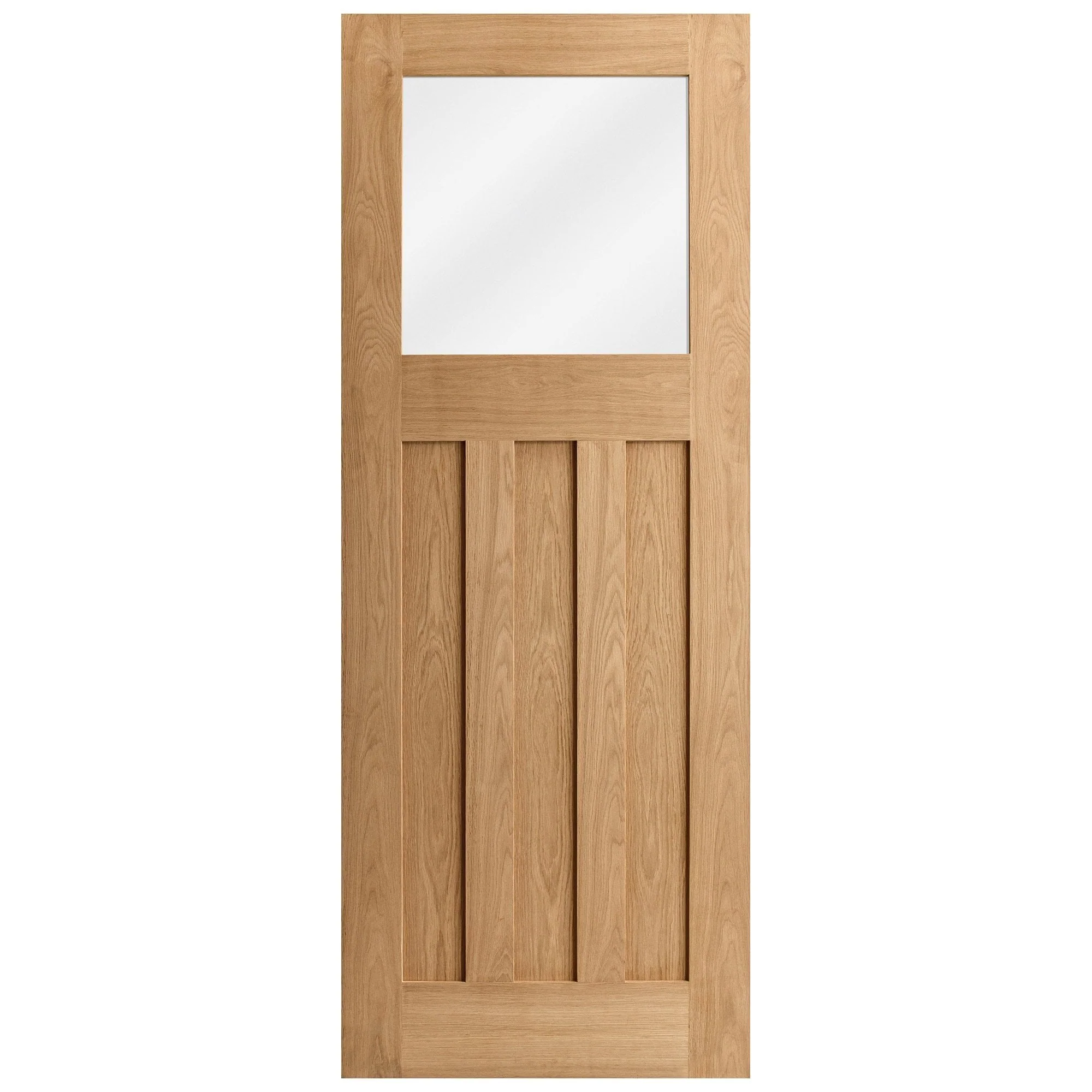 Oak Internal Unfinished 1930's DX 3 Panel 1 Light Obscure Glass Made-to-Measure Door (120456) - Image 3