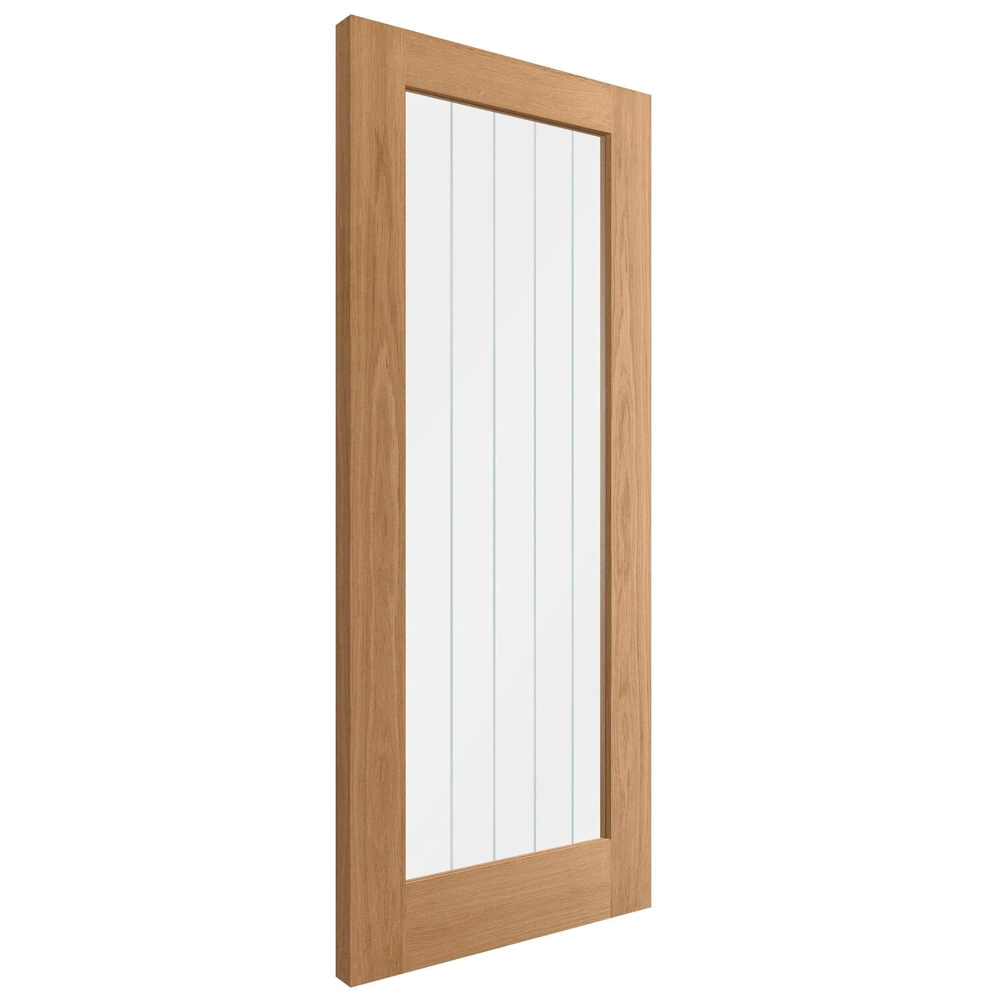 Oak Internal Unfinished Farley 1 Light Obscure Lined Clear Glass Made-to-Measure Door (120459) - Image 2