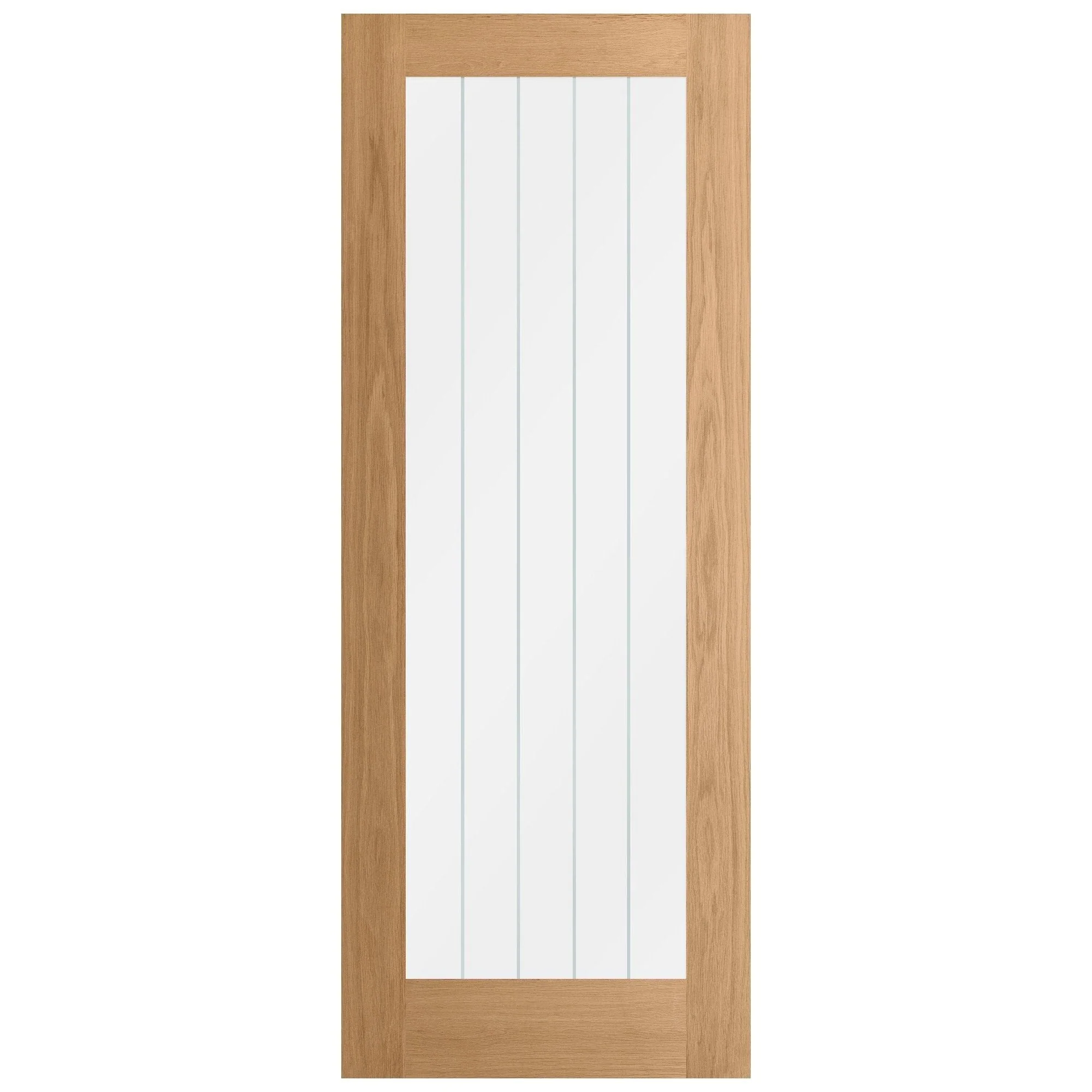 Oak Internal Unfinished Farley 1 Light Obscure Lined Clear Glass Made-to-Measure Door (120459) - Image 3