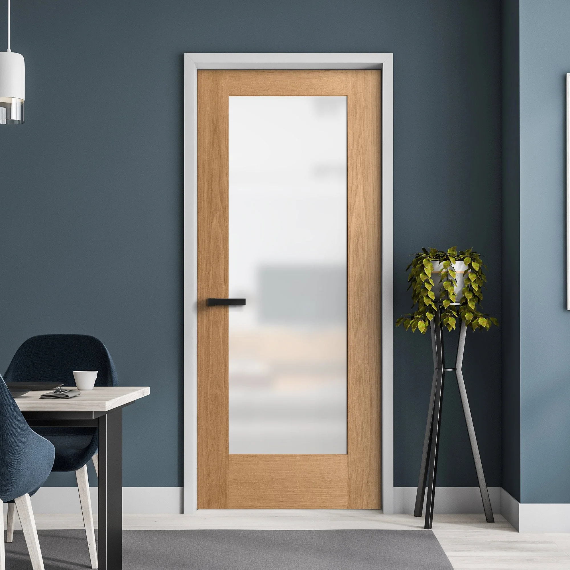 Oak Internal Unfinished Pattern 10 1 Light Obscure Glass Made-to-Measure Door (120465)