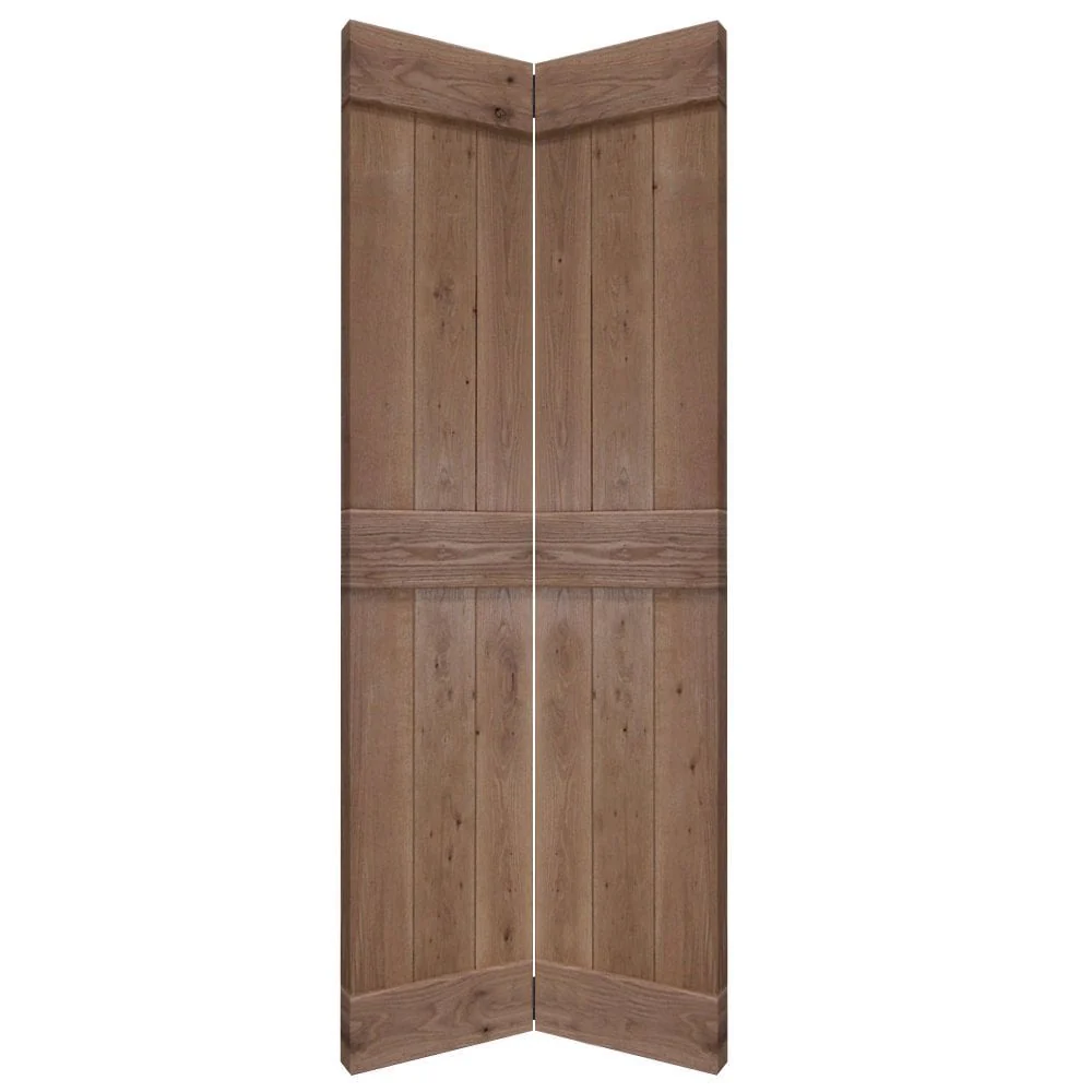 Oak Internal Unfinished Rustic Grange Solid Made-to-Measure Bi-Fold Door (124113) - Image 3