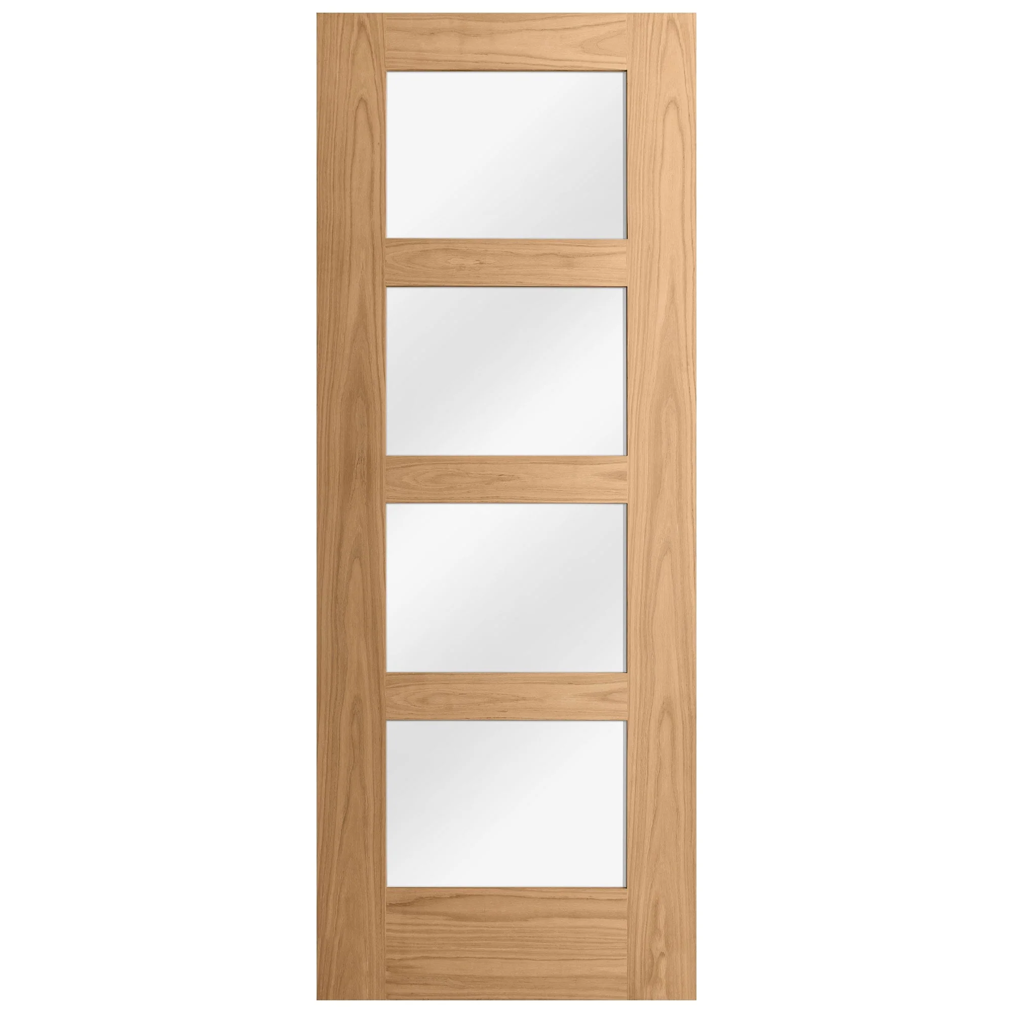 Oak Internal Unfinished Shaker 4 Light Clear Glass Door (51738) - Image 3