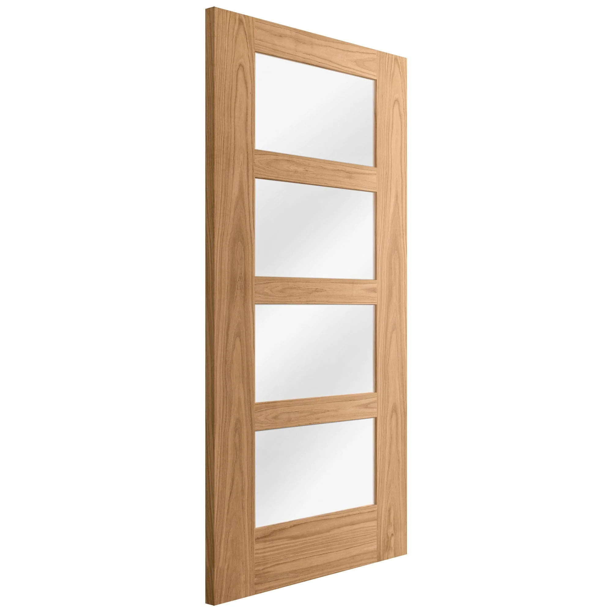 Oak Internal Unfinished Shaker 4 Light Clear Glass Door (51738) - Image 4