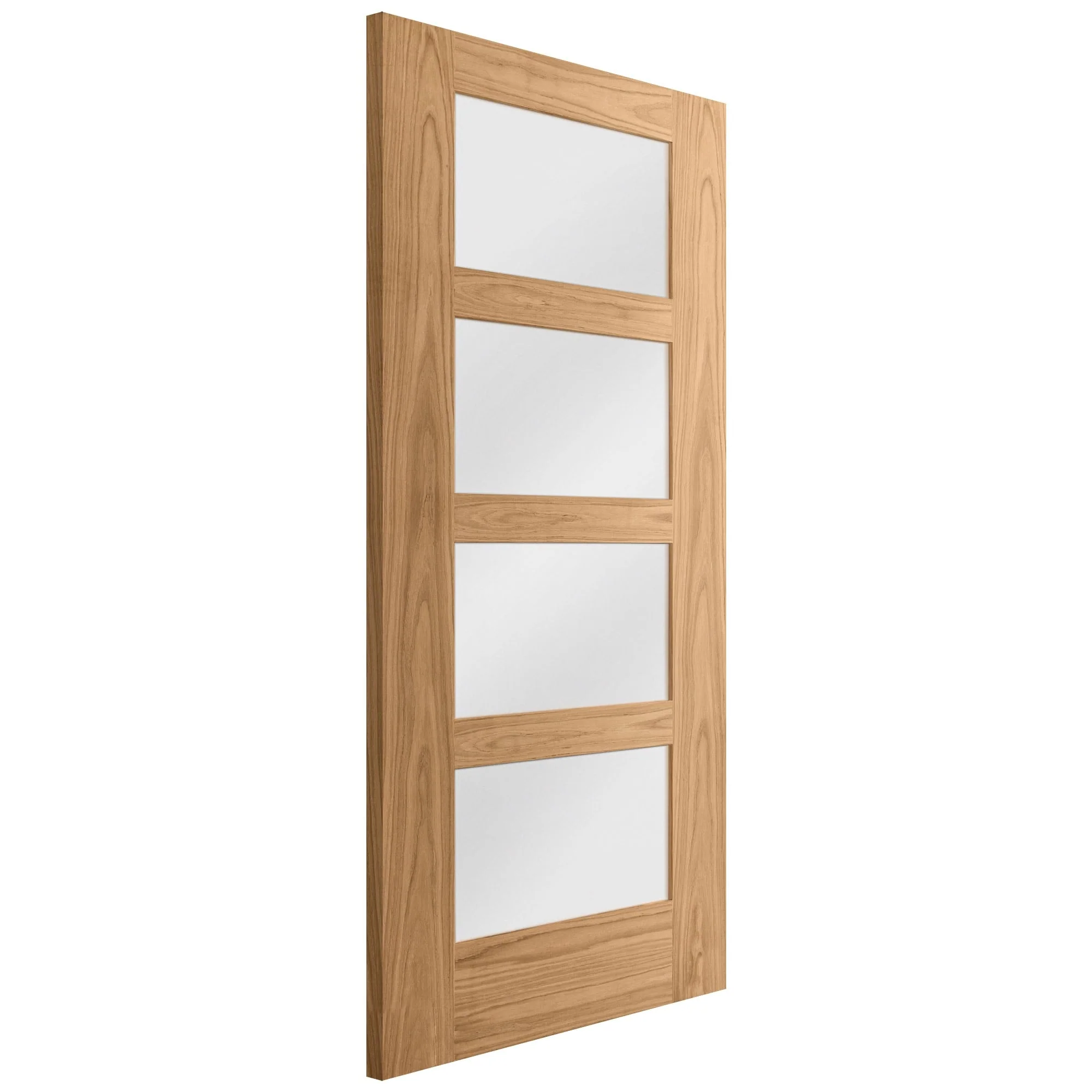 Oak Internal Unfinished Shaker 4 Light Obscure Glass Door (51739) - Image 4
