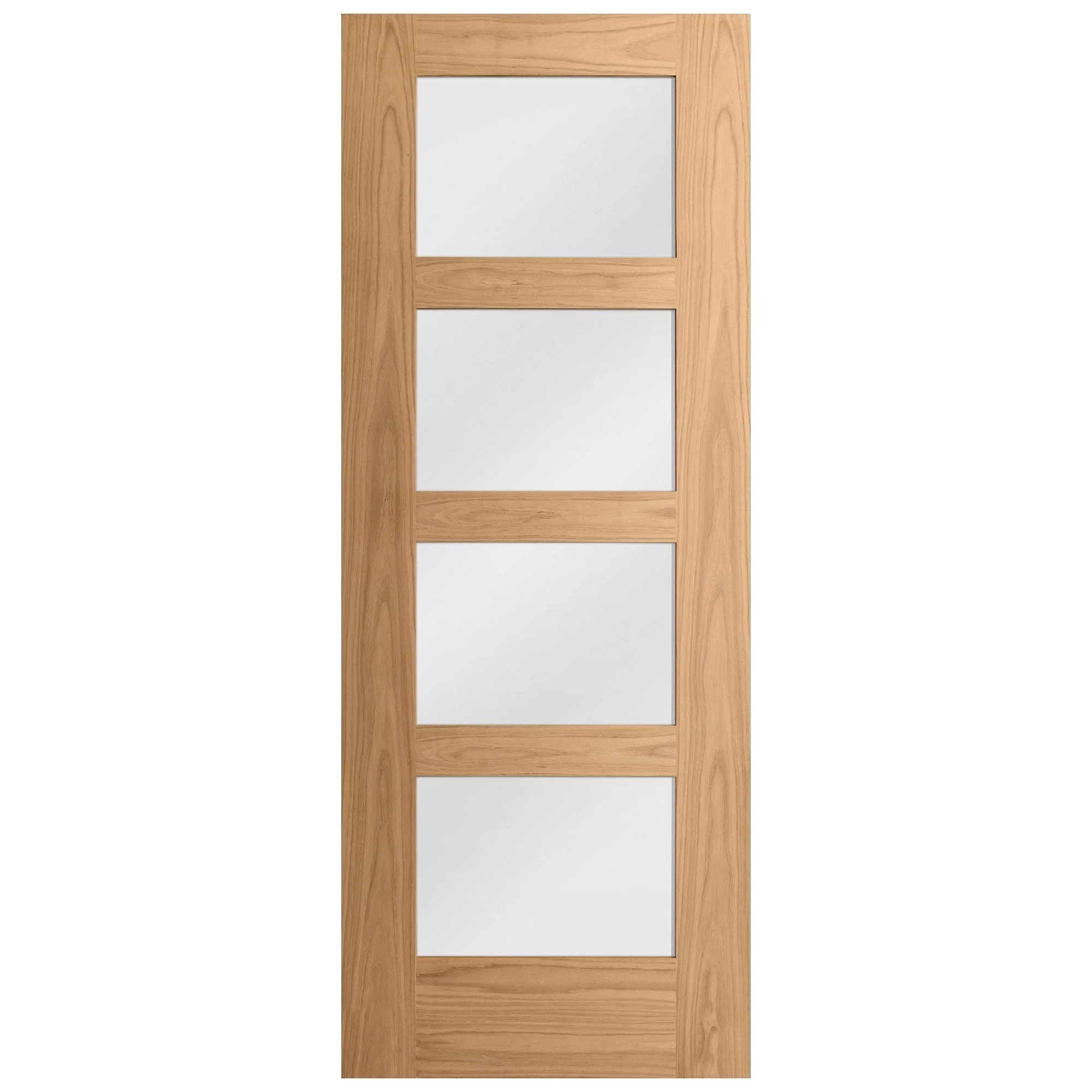 Oak Internal Unfinished Shaker 4 Light Obscure Glass Made-to-Measure Door (120468) - Image 3