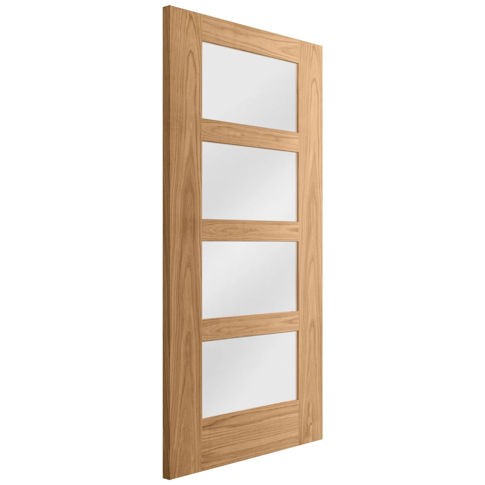 Oak Internal Unfinished Shaker 4 Light Obscure Glass Made-to-Measure Door (120468) - Image 4