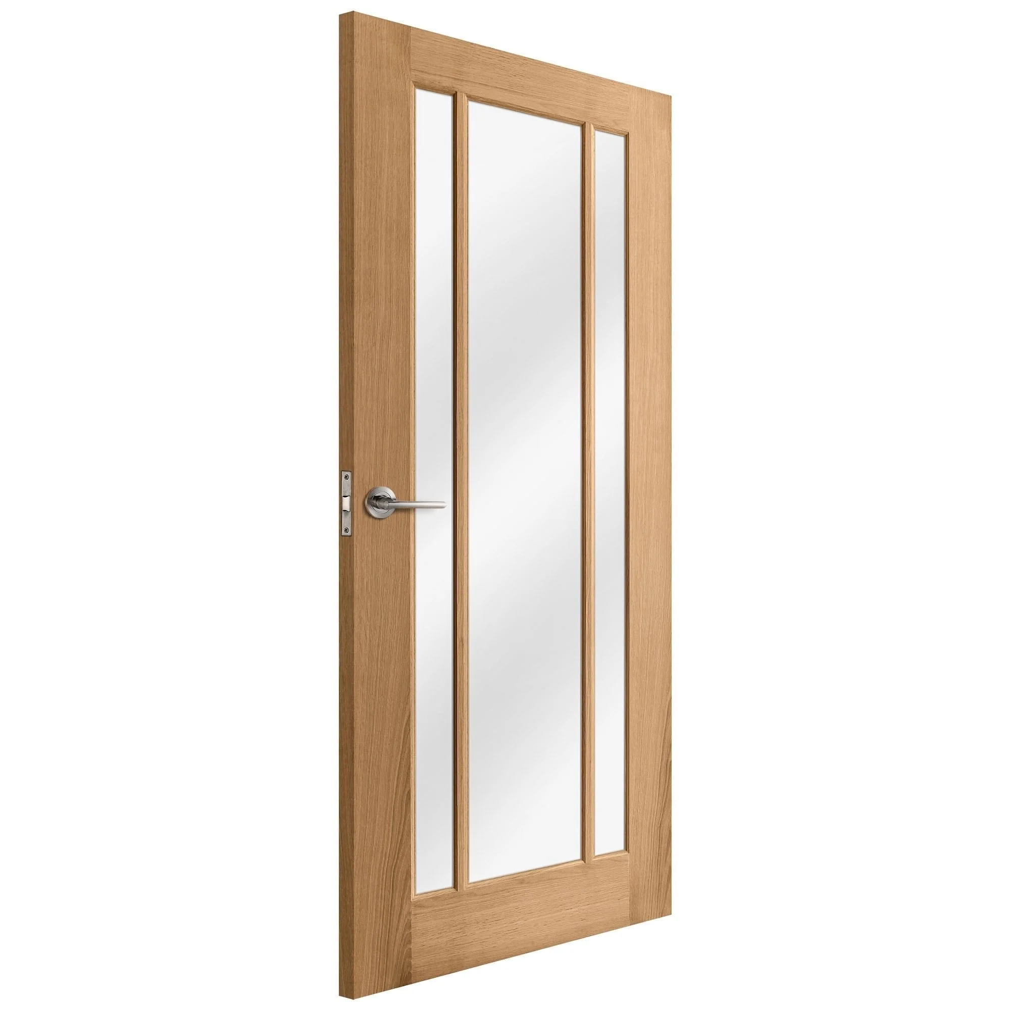 Oak Internal Unfinished Toledo 3 Light Clear Glass Made-to-Measure Door (120470) - Image 2