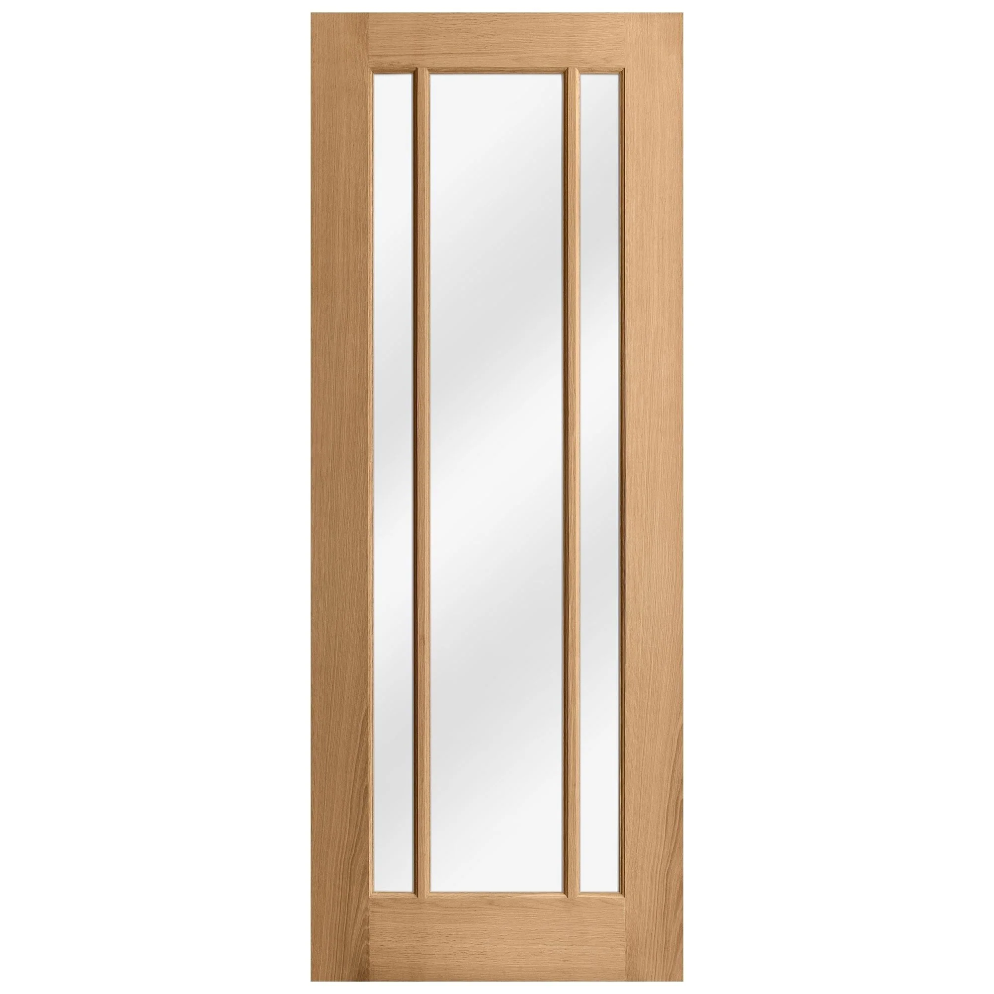 Oak Internal Unfinished Toledo 3 Light Clear Glass Made-to-Measure Door (120470) - Image 3