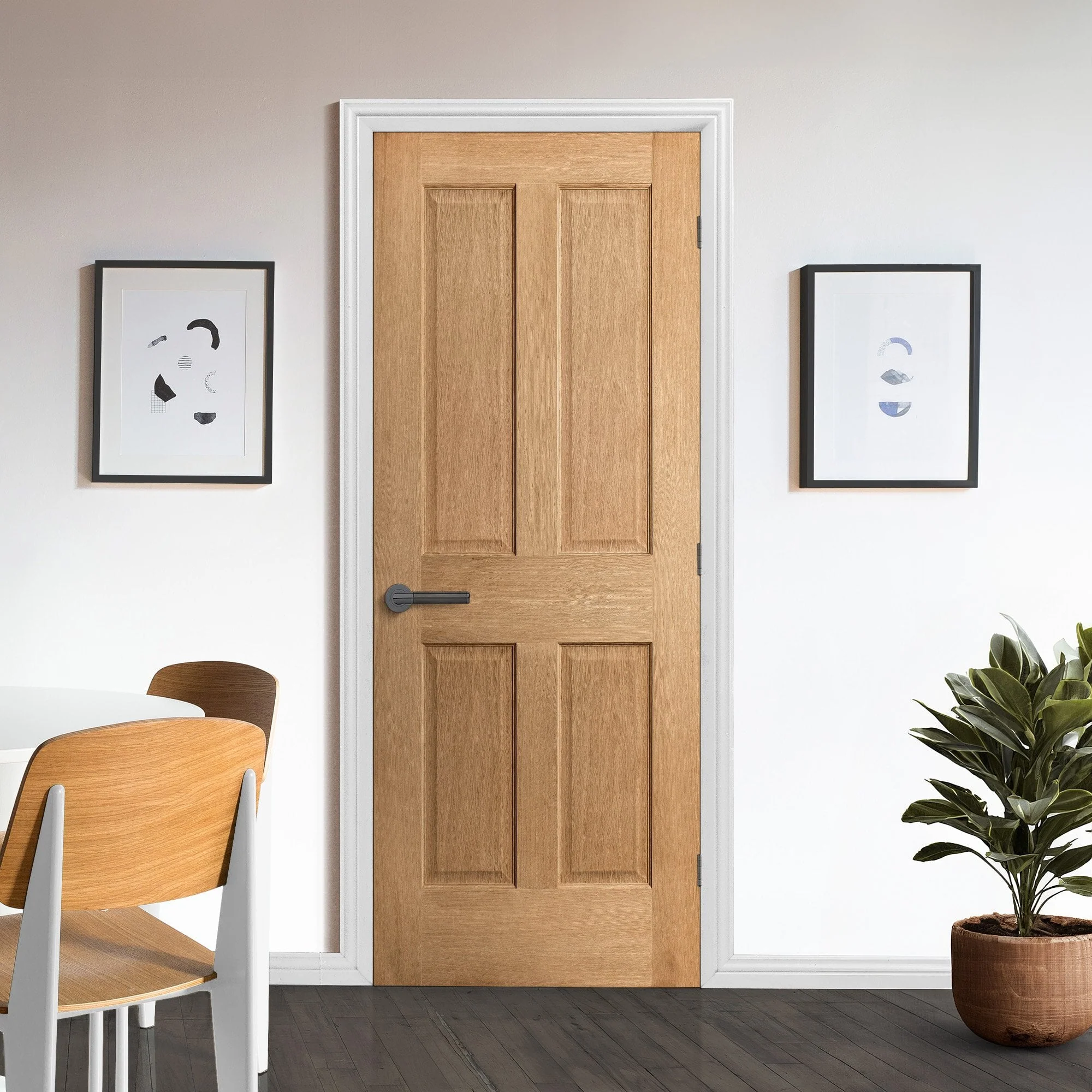 Oak Internal Unfinished Traditional Victorian 4 Panel Made-to-Measure Door (120473)
