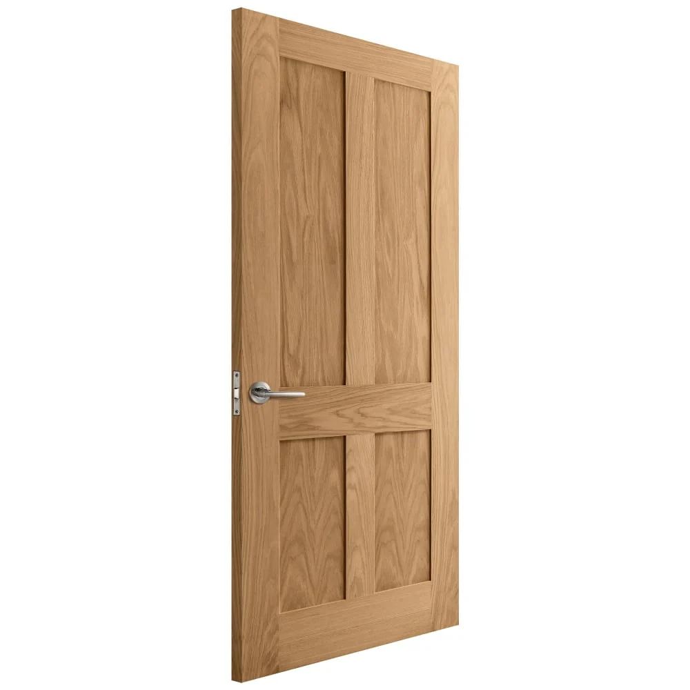 Oak Internal Unfinished Victorian Shaker 4 Panel Flat Door (51730) - Image 4