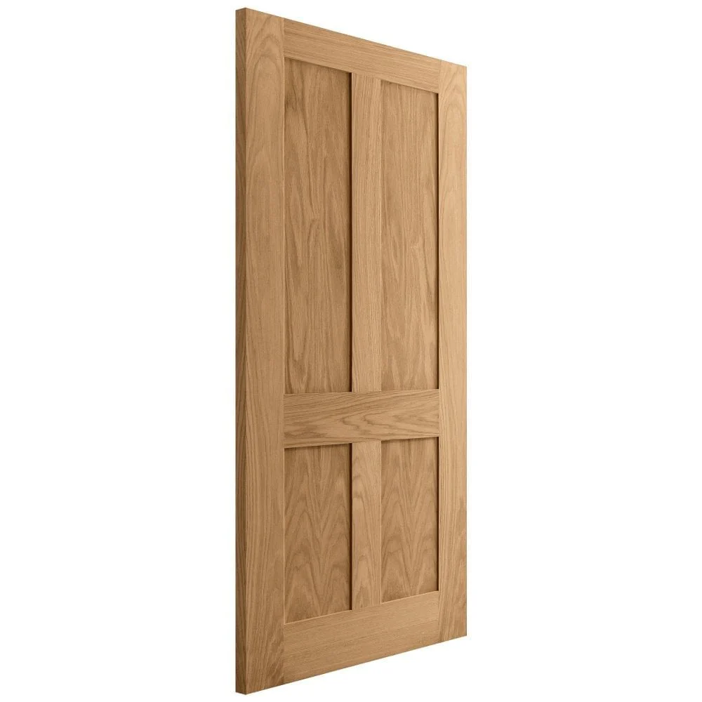 Oak Internal Unfinished Victorian Shaker Flat Made-to-Measure FD30 Fire Door (122612) - Image 4