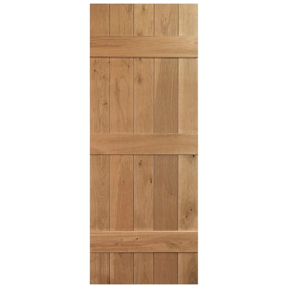 Solid Oak Internal Unfinished Rustic Grange Solid Made-to-Measure Ledged Door (124115) - Image 3