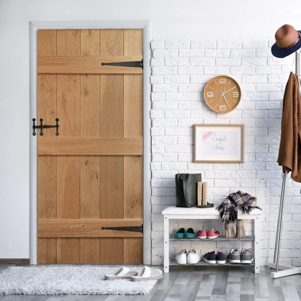 Solid Oak Internal Unfinished Rustic Grange Solid Made-to-Measure Ledged Door (124115) - Image 5