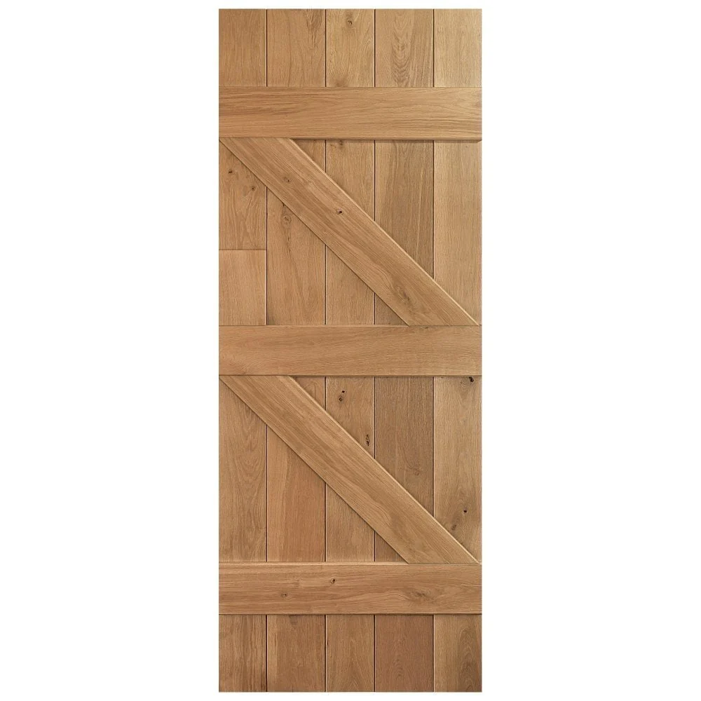 Solid Oak Internal Unfinished Rustic Grange Solid Made-to-Measure Ledged Door (124115) - Image 7