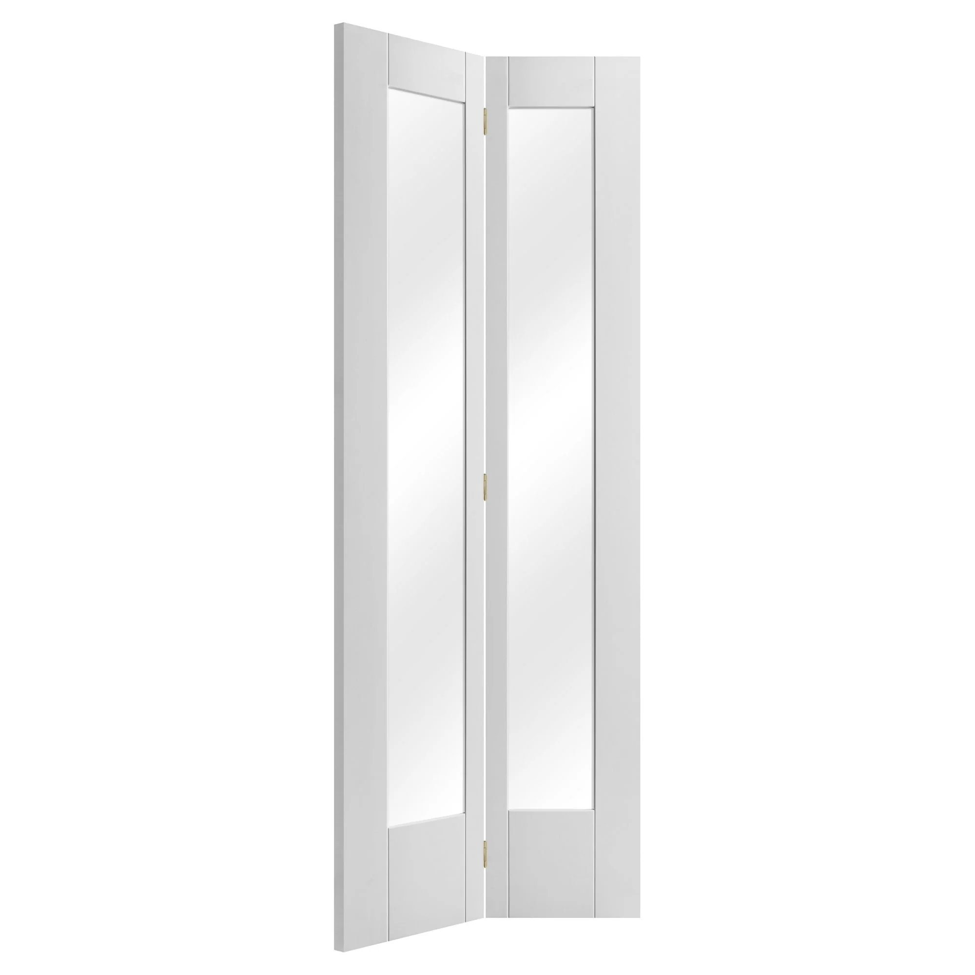 White Internal Bifold Primed Pattern 10 Clear Glass Door (51771) - Image 2