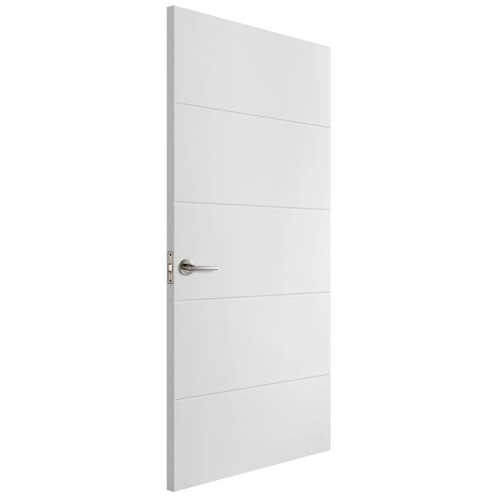 White Internal Lifestyle Moulded Smooth Horizontal 5 Panel Door (124296) - Image 2