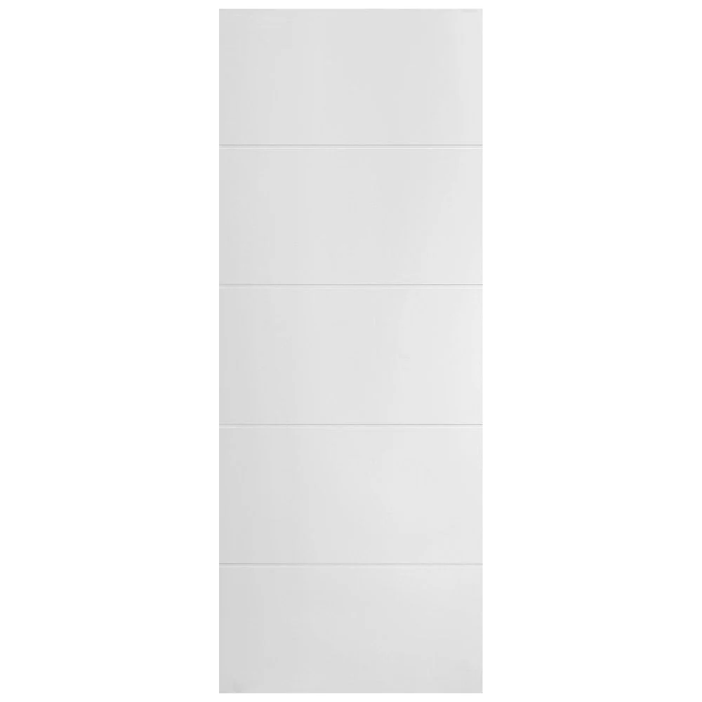 White Internal Lifestyle Moulded Smooth Horizontal 5 Panel FD30 Fire Door (124334) - Image 3