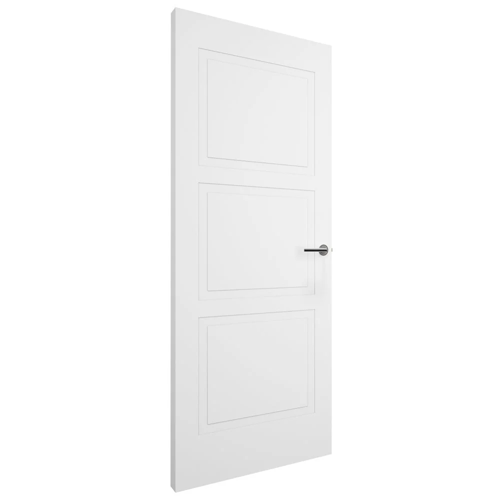 White Internal Lifestyle Moulded Smooth Shallow Groove 3 Panel Door (124299) - Image 3