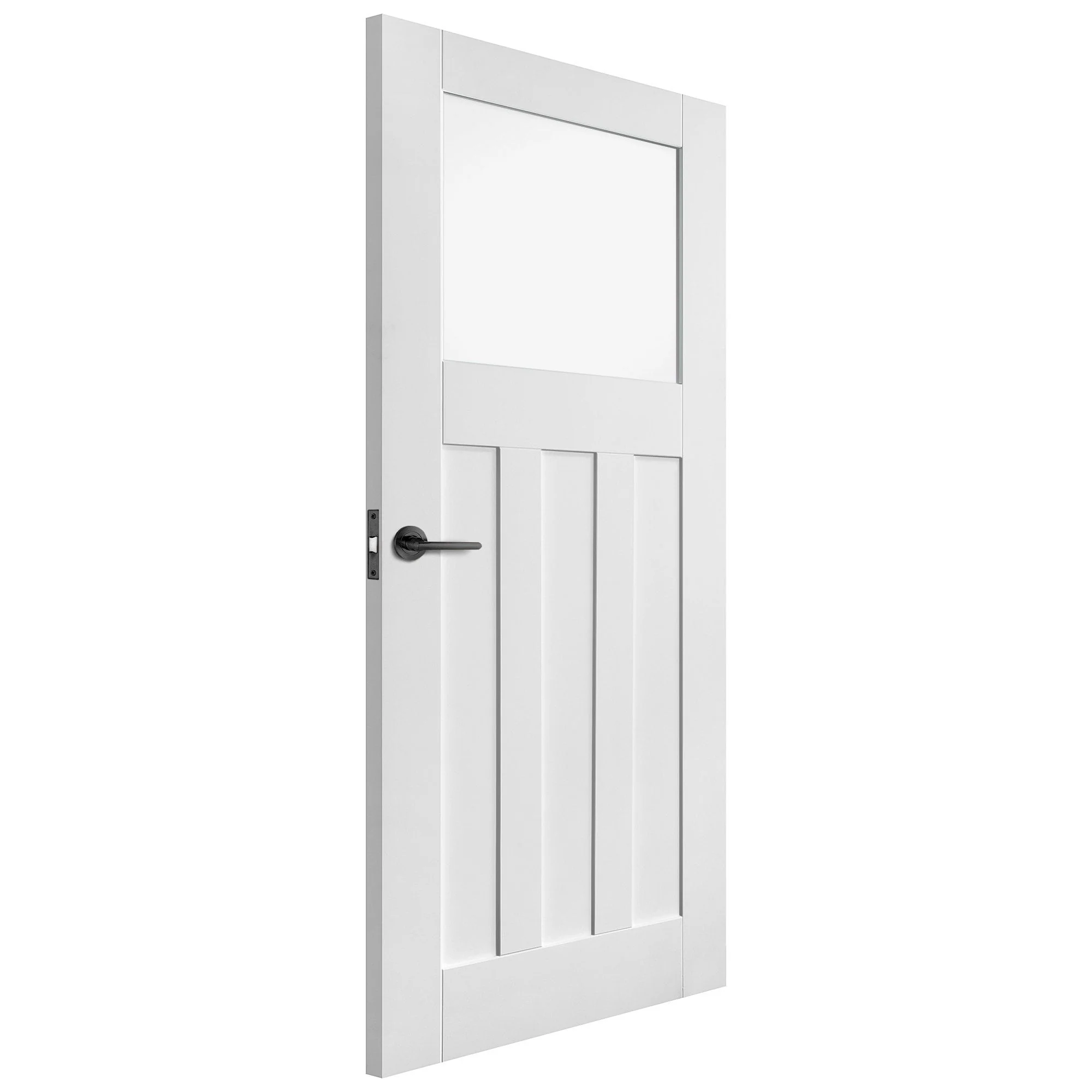 White Internal Primed 1930's DX 1 Light Clear Glass Door (85811) - Image 2