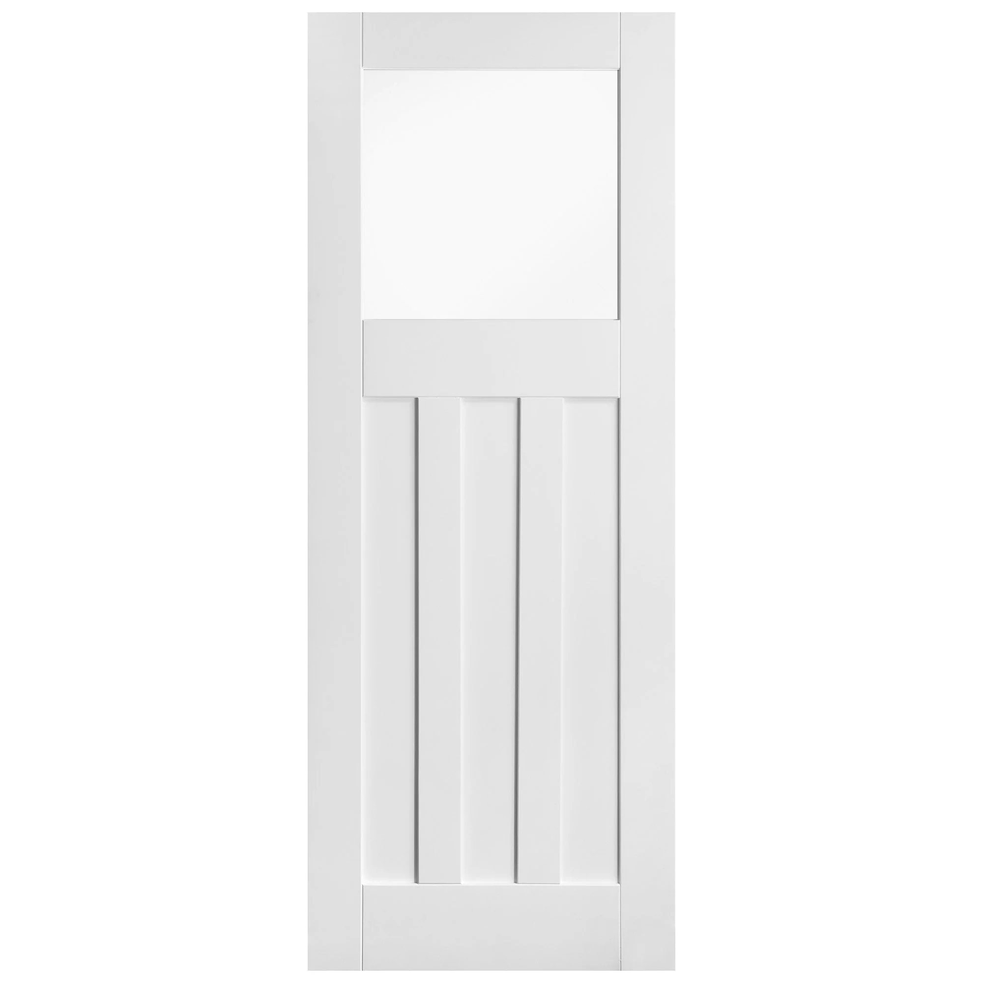 White Internal Primed 1930's DX 1 Light Clear Glass Door (85811) - Image 3