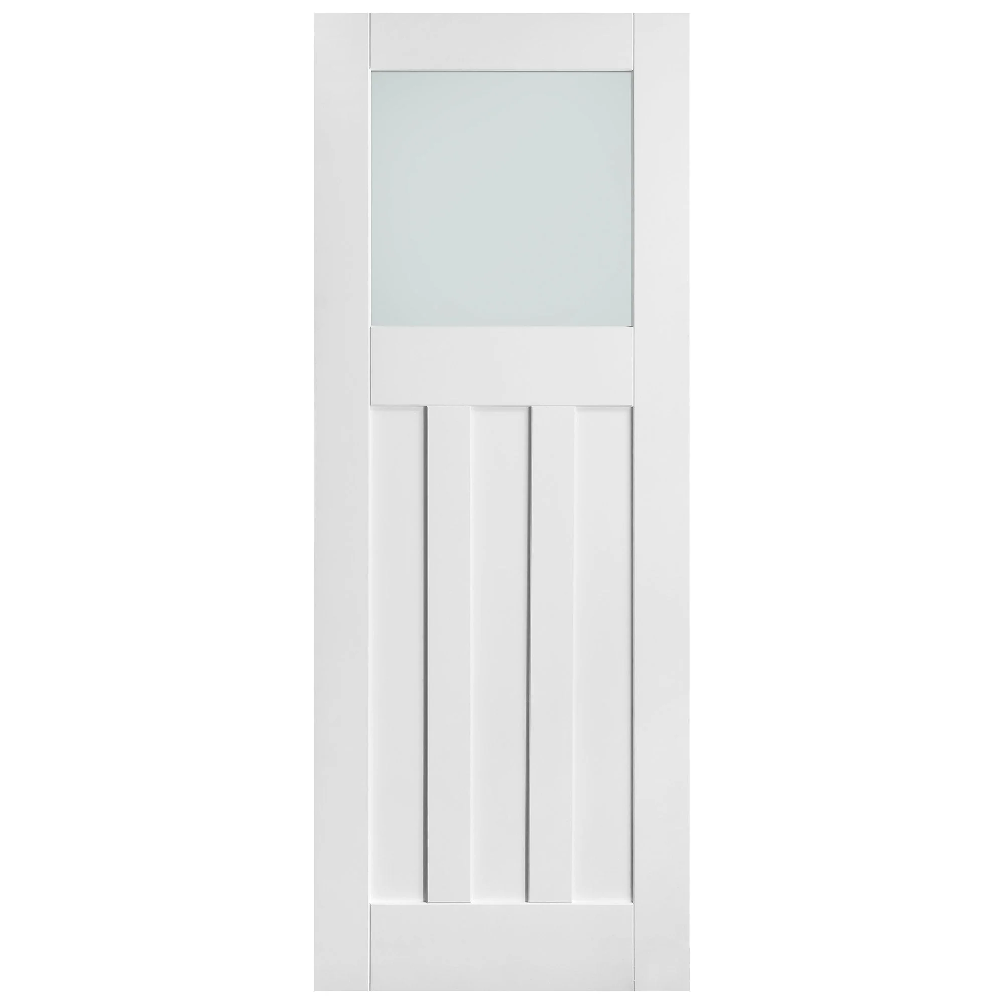 White Internal Primed 1930's DX 3 Panel 1 Light Obscure Glass Made-to-Measure Door (120492) - Image 3