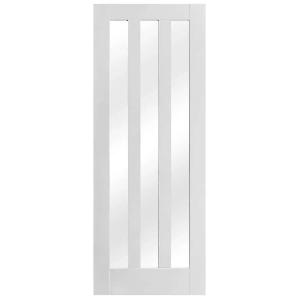 White Internal Primed Ashton 3 Light Clear Glass Door (51873) - Image 3