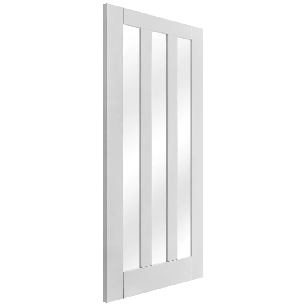 White Internal Primed Ashton 3 Light Clear Glass Door (51873) - Image 4