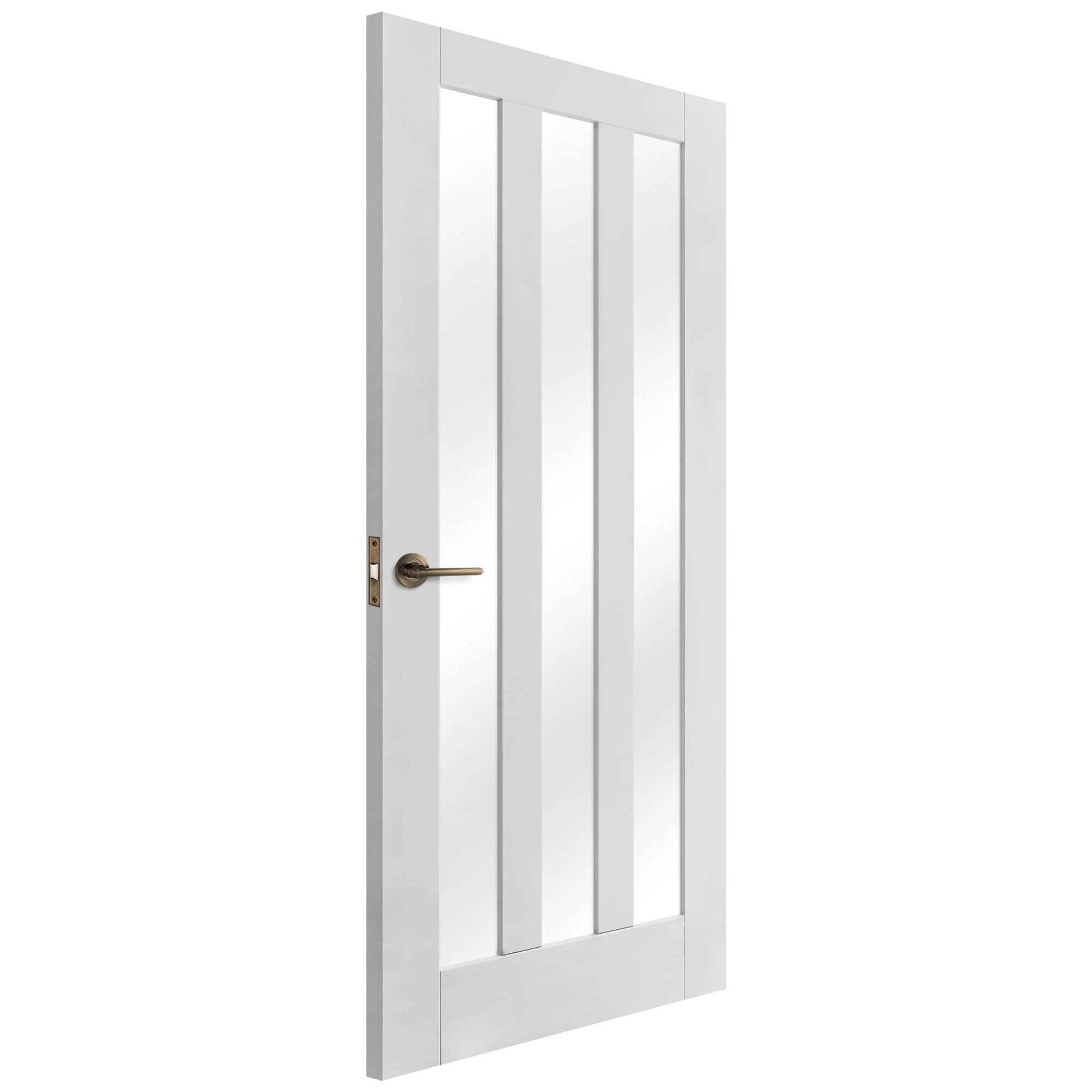 White Internal Primed Ashton 3 Light Clear Glass Made-to-Measure Door (120497) - Image 2