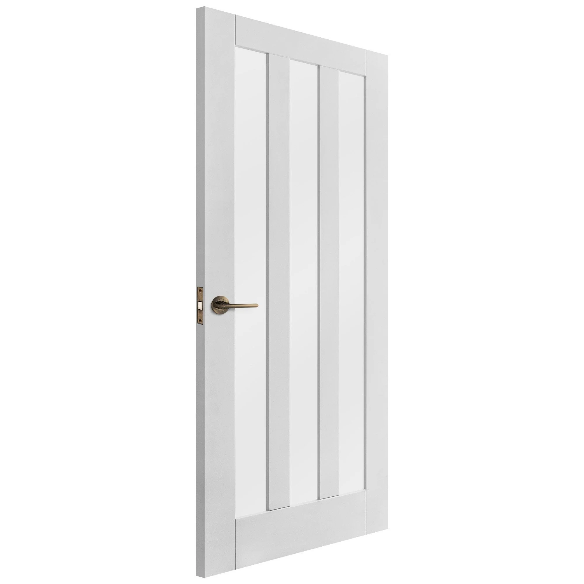 White Internal Primed Ashton 3 Light Obscure Glass Made-to-Measure Door (120498) - Image 2