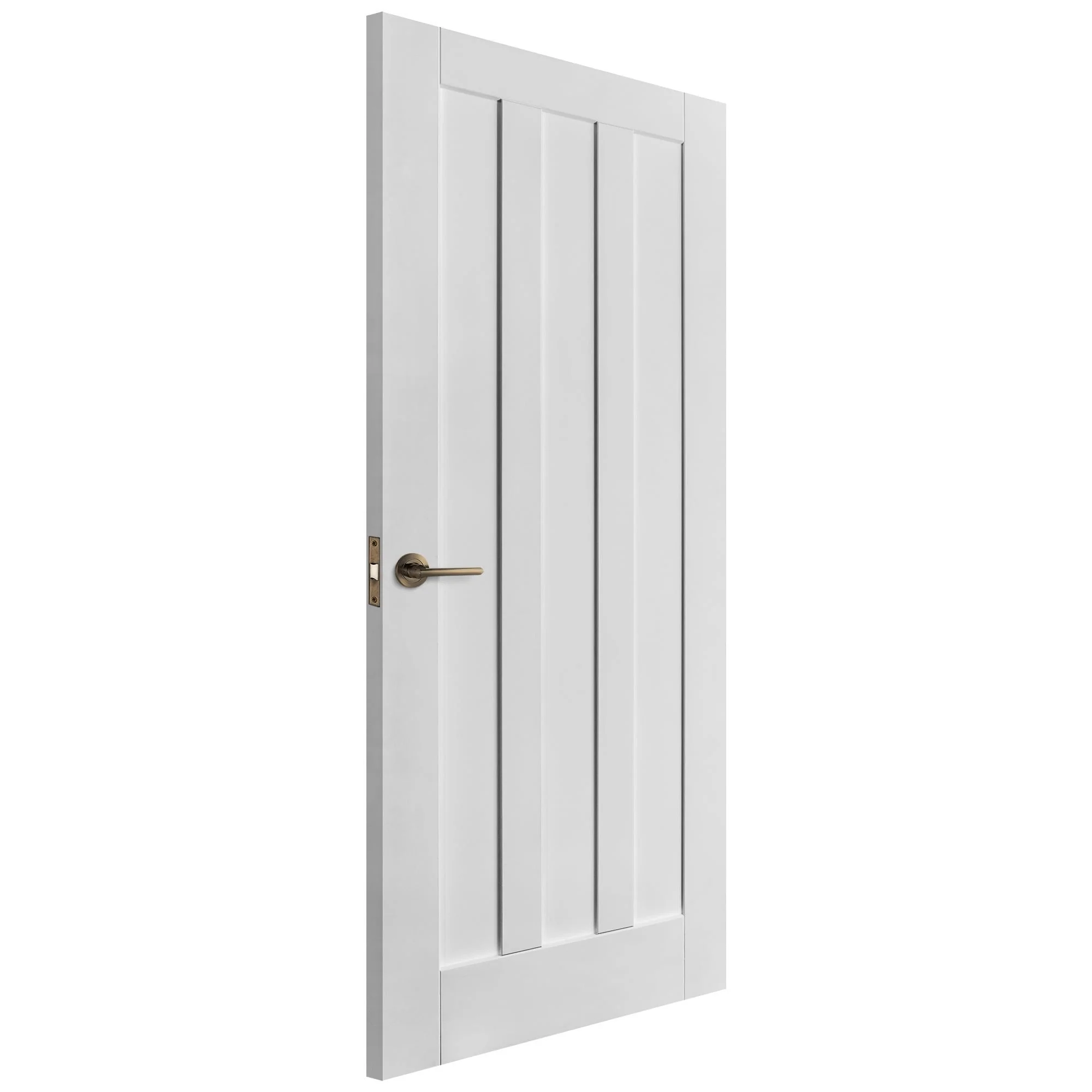 White Internal Primed Ashton 3 Panel Made-to-Measure Door (120499) - Image 2