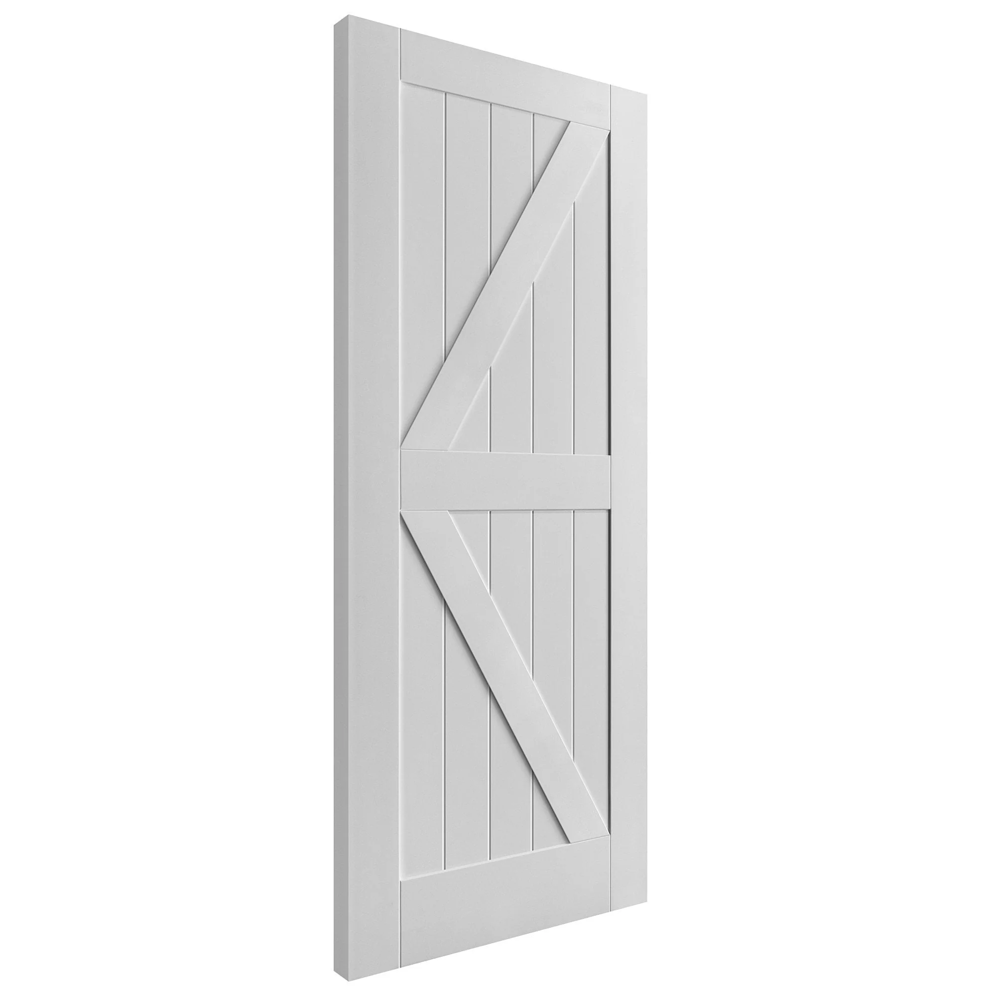 White Internal Primed Barn FLB Made-to-Measure Door (120501) - Image 2