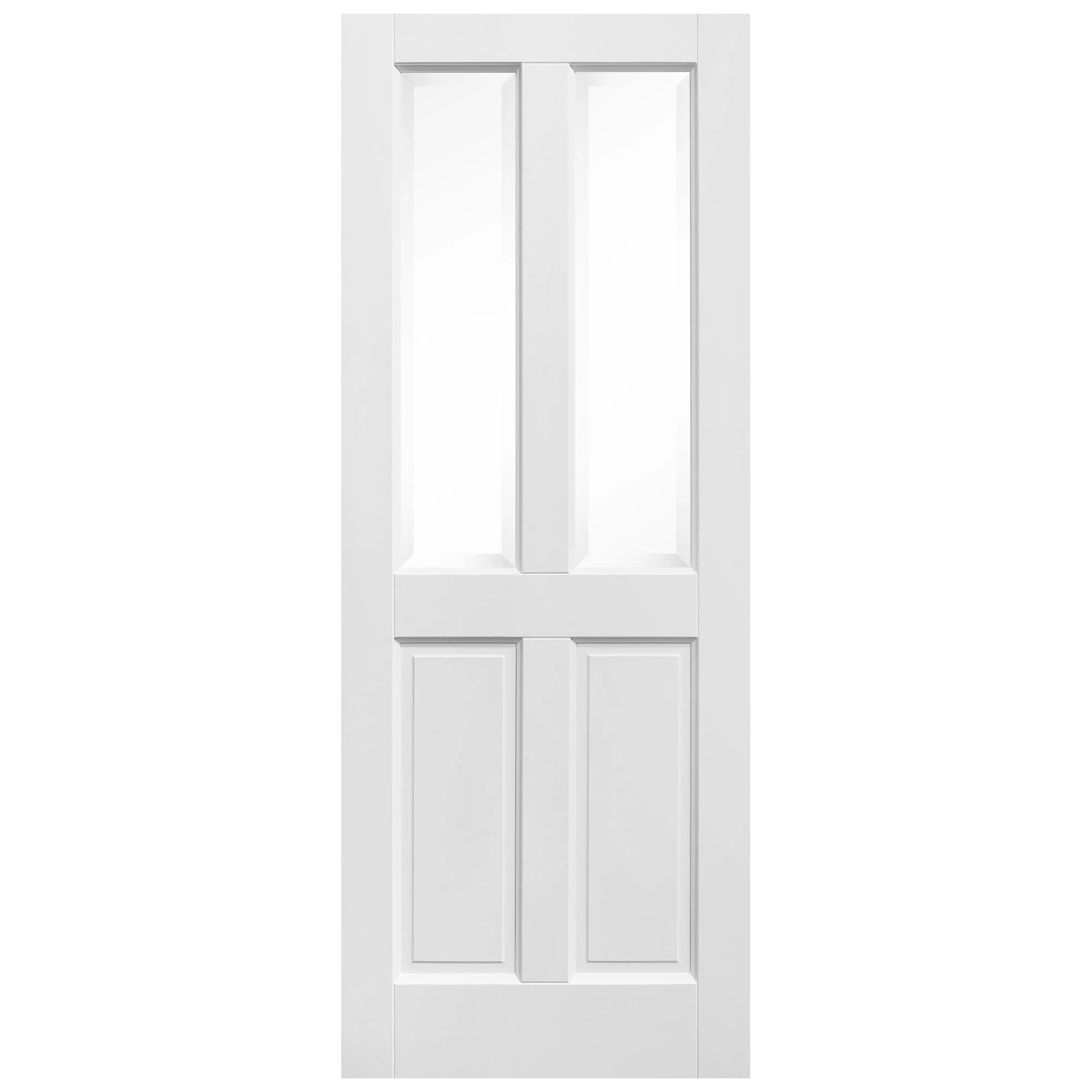 White Internal Primed Berkeley 2 Panel 2 Light Bevelled Clear Glass Door - Image 3