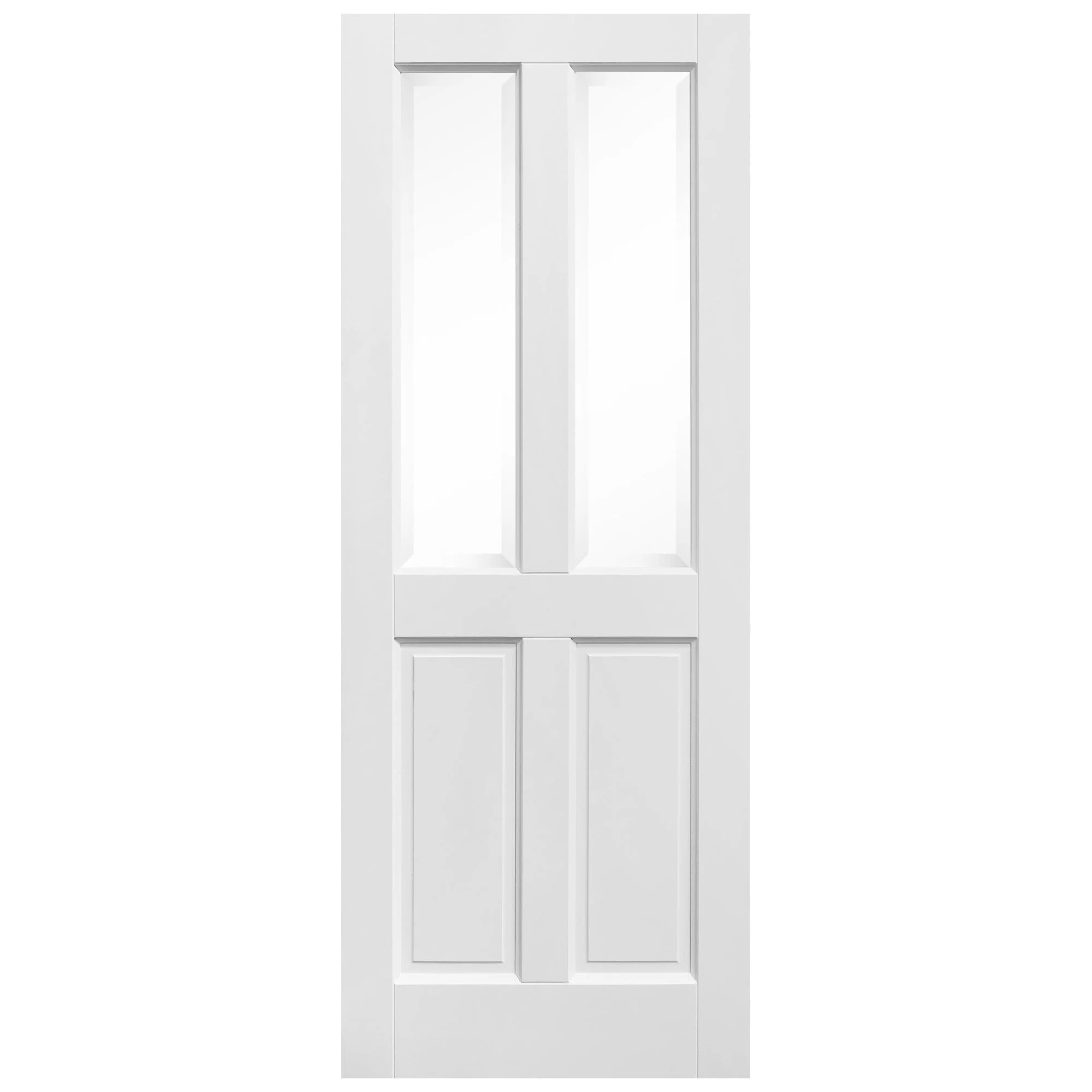 White Internal Primed Berkeley 4 Panel 2 Light Clear Bevelled Glass Made-to-Measure Door (120502) - Image 3
