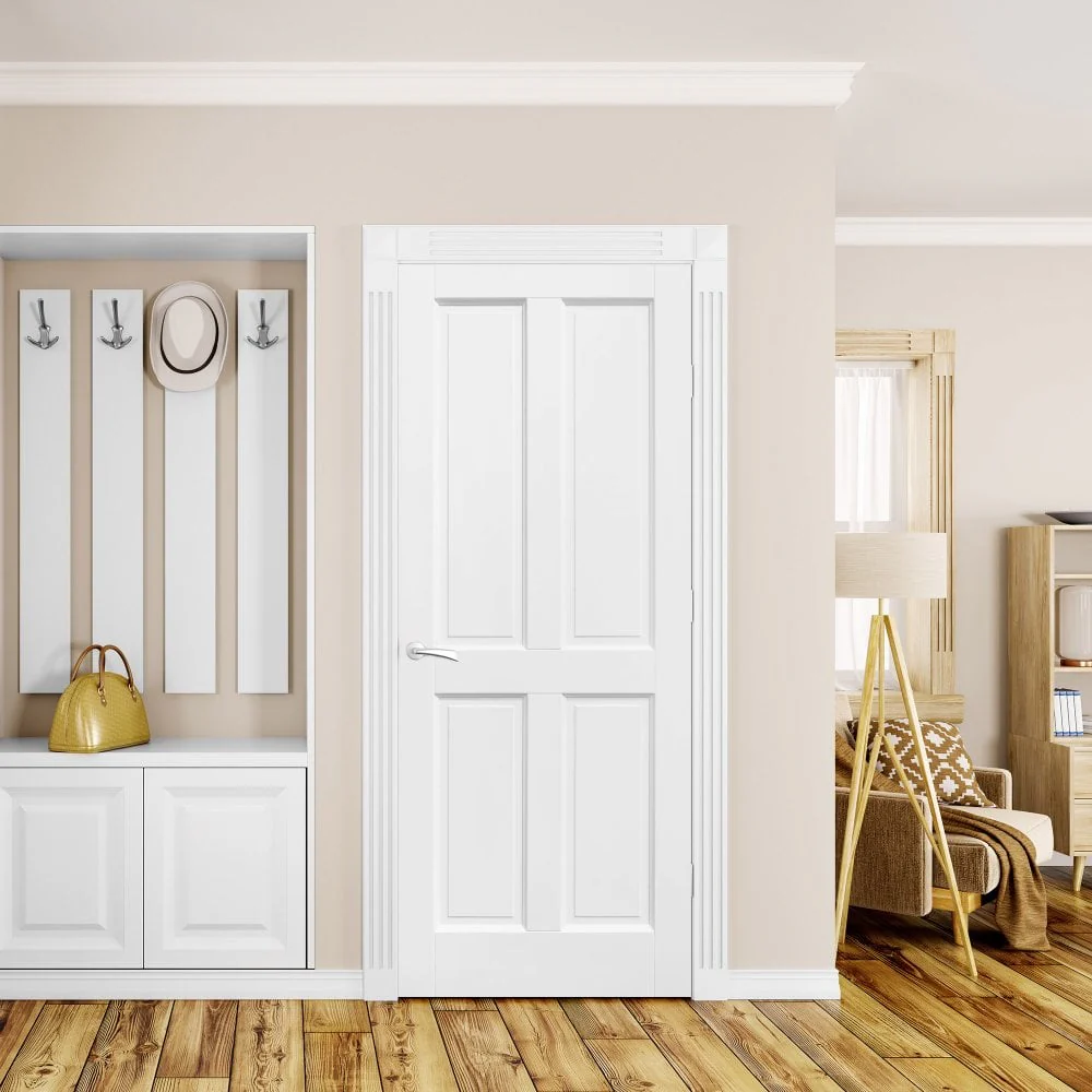 White Internal Primed Berkeley 4 Panel Door (76317) - Image 4