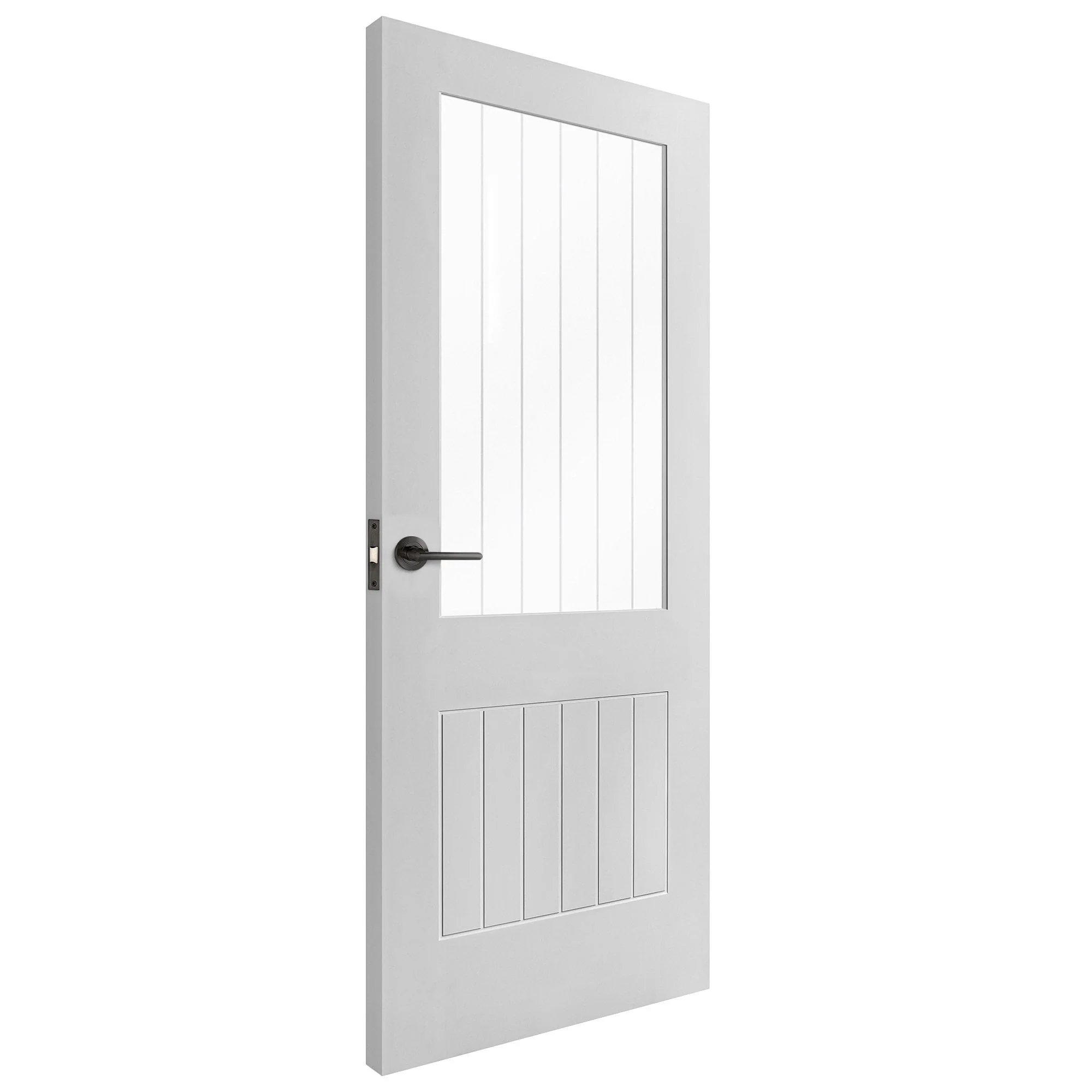 White Internal Primed Cottage 1 Light Etched Lined Clear Glass Made-to-Measure Door (120505) - Image 2