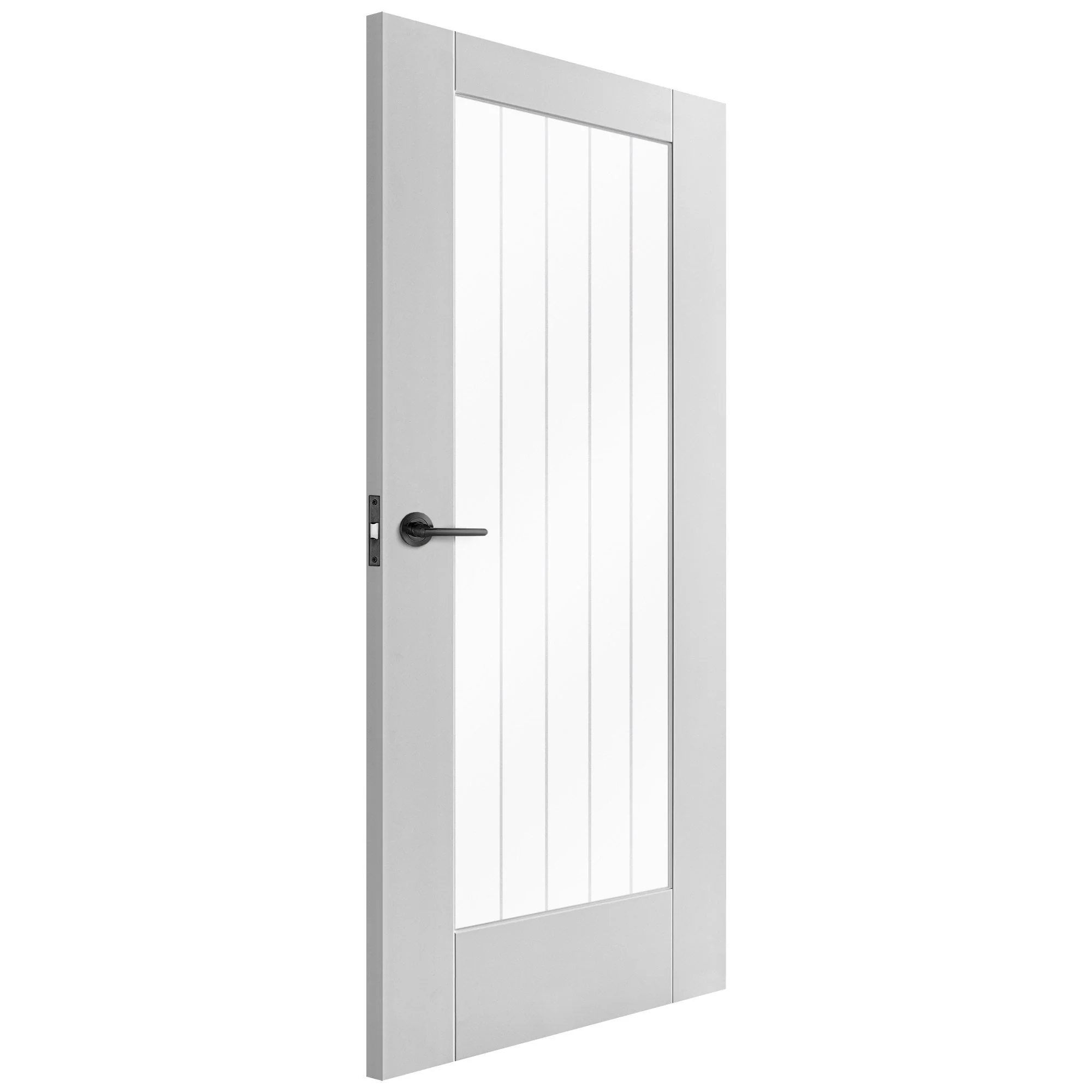 White Internal Primed Cottage 1 Light Obscure Lined Clear Glass Door (85812) - Image 2