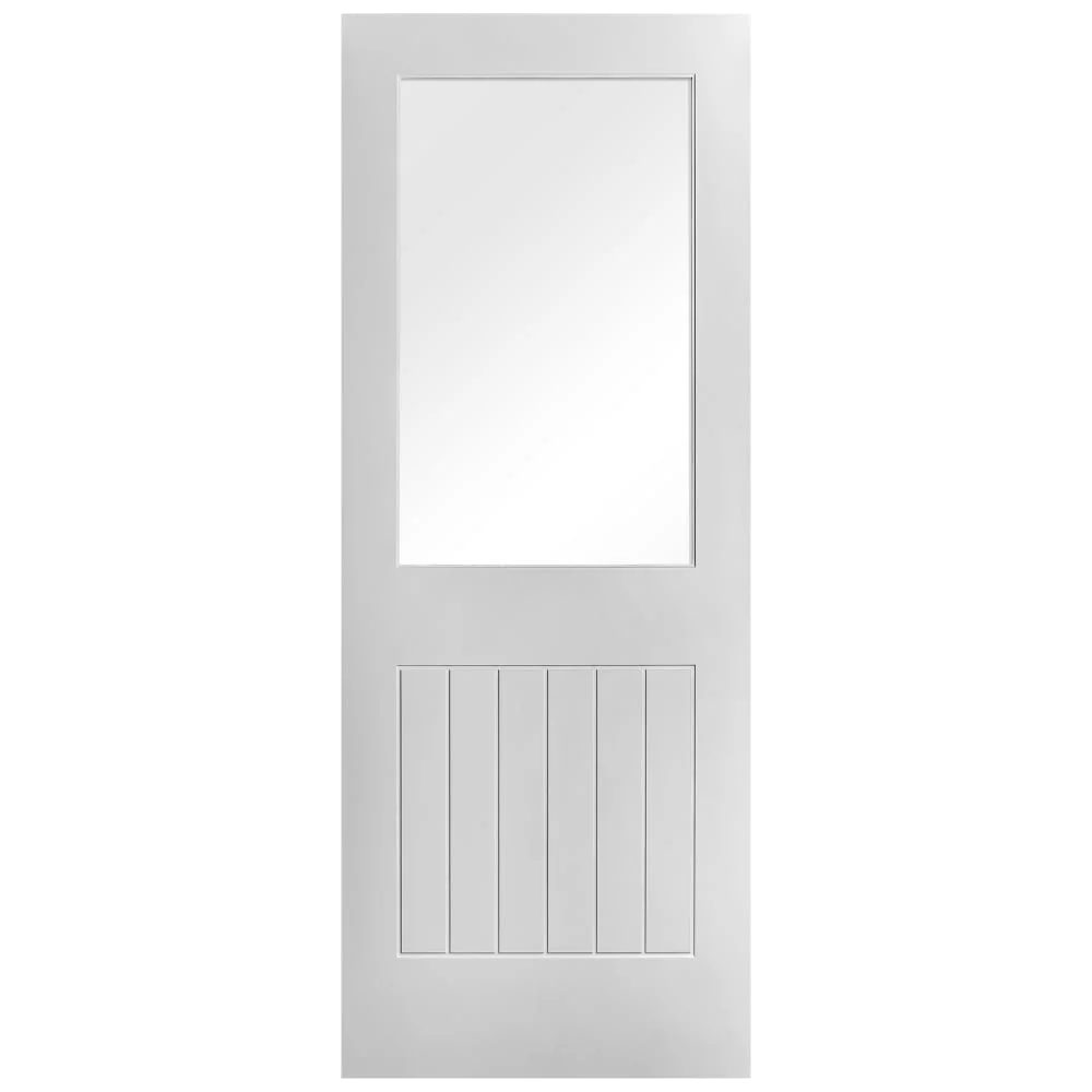 White Internal Primed Cottage 1 Panel 1 Light Clear Glass Made-to-Measure Door (120506) - Image 3