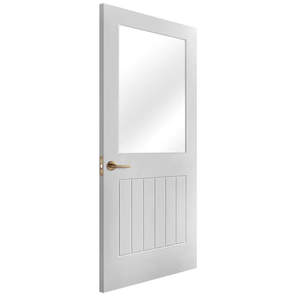 White Internal Primed Cottage 1 Panel 1 Light Obscure Glass Made-to-Measure Door - Image 3