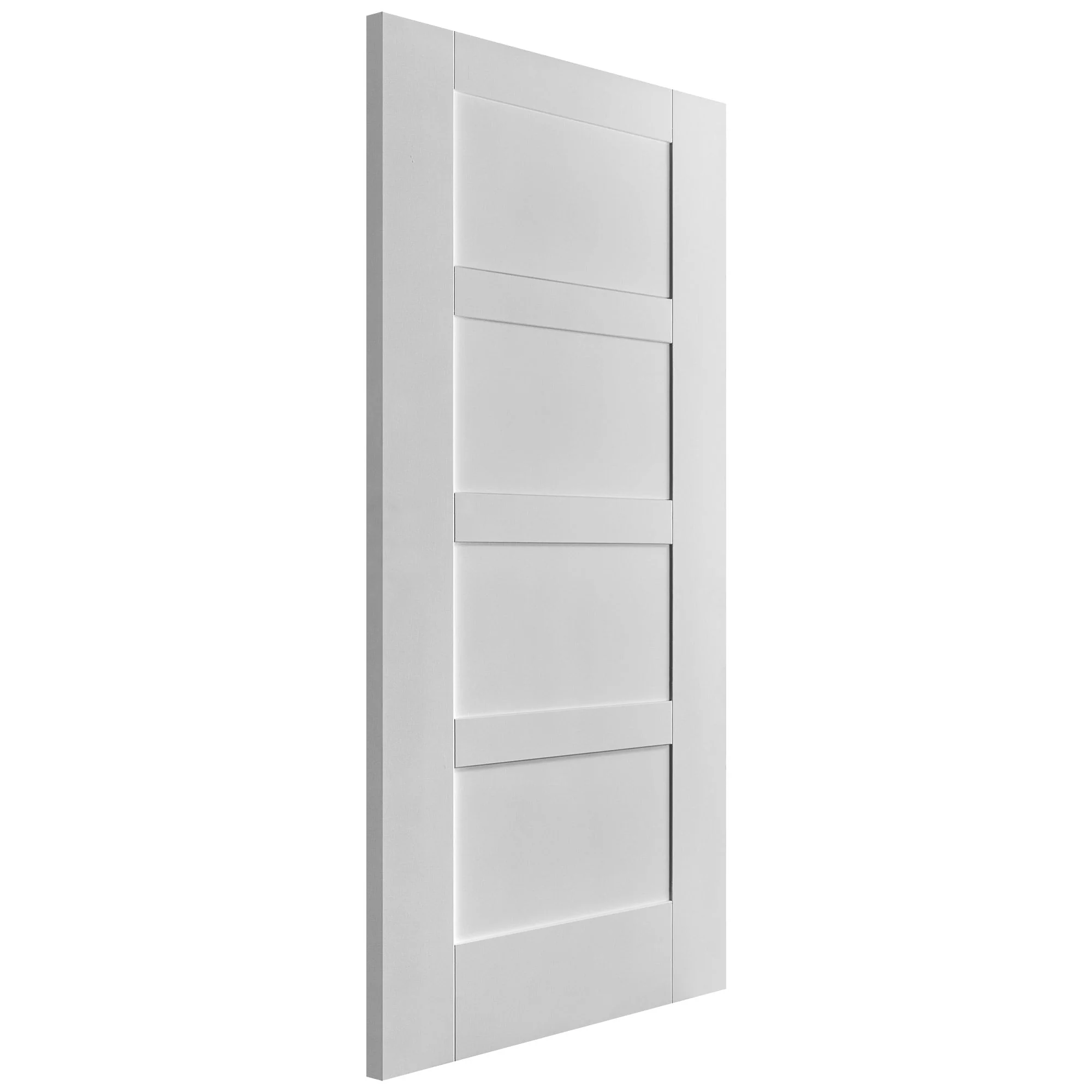 White Internal Primed Flat Shaker 4 Panel FD30 Fire Door (51775) - Image 4