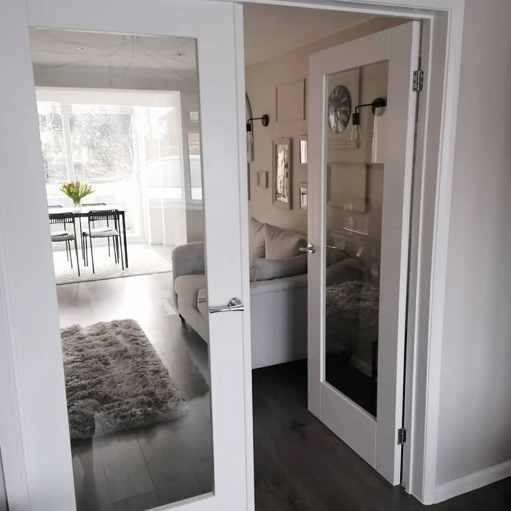 White Internal Primed Pattern 10 Clear Glass Door (51770) - Image 7