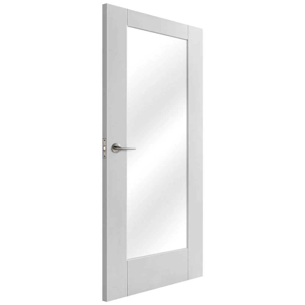 White Internal Primed Pattern 10 Clear Glass FD30 Fire Door (122083) - Image 2