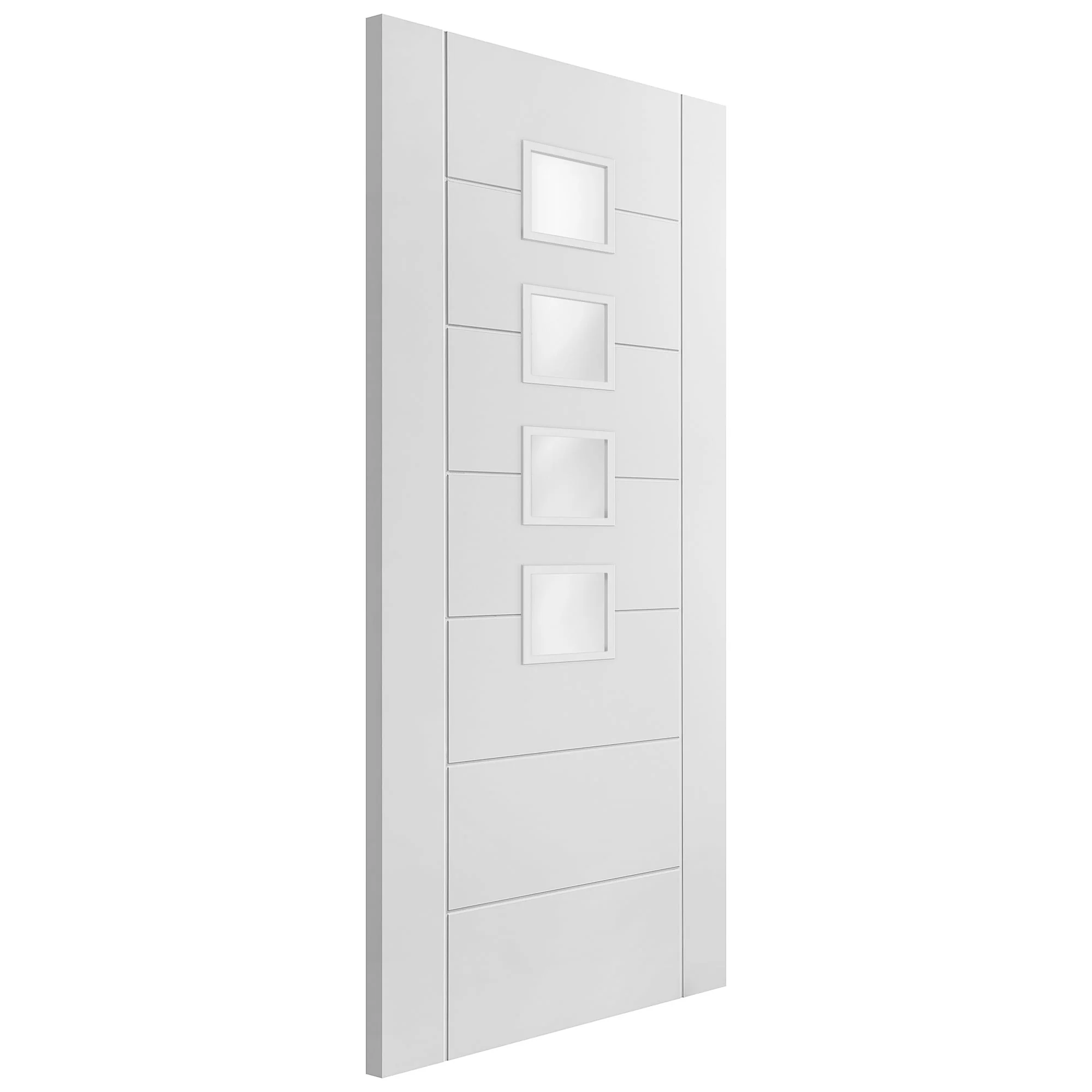 White Internal Primed Pedrena 4 Light Obscure Glass Door (57565) - Image 4