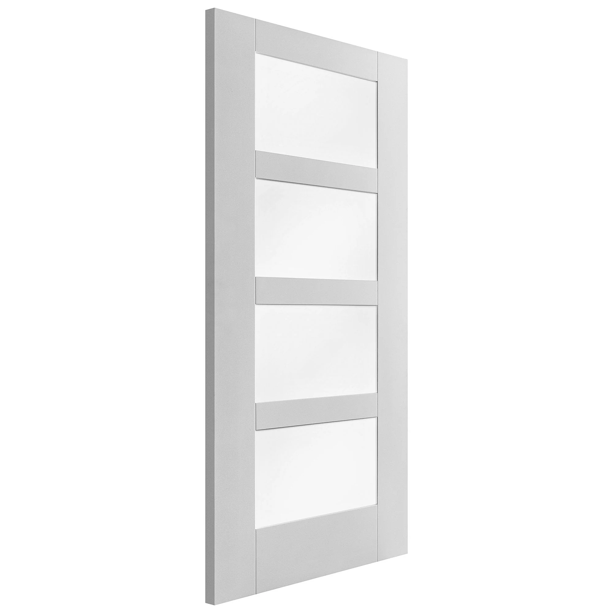 White Internal Primed Shaker 4 Light Obscure Glass Door (68158) - Image 2